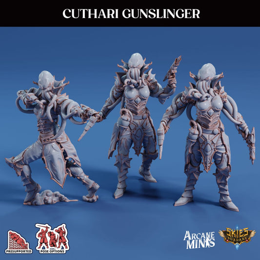 3D Printed Sordane Publishing Cuthari Gunslinger Echoes of Madness A Sordane Stories 28 32mm D&D - 3D Printing Boss 