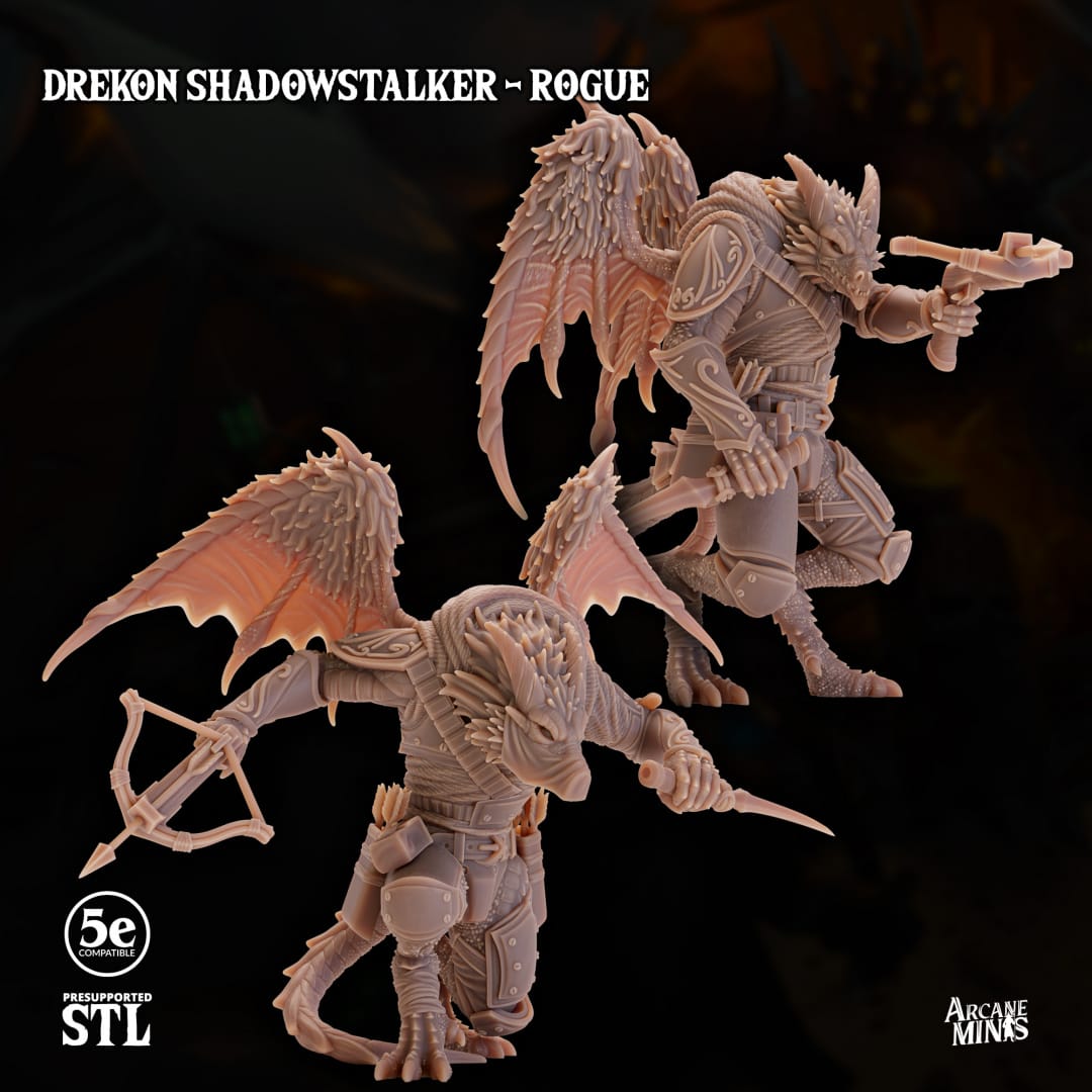 3D Printed Sordane Publishing Drekon Shadowstalker Rogue Set 28 32mm D&D - 3D Printing Boss 