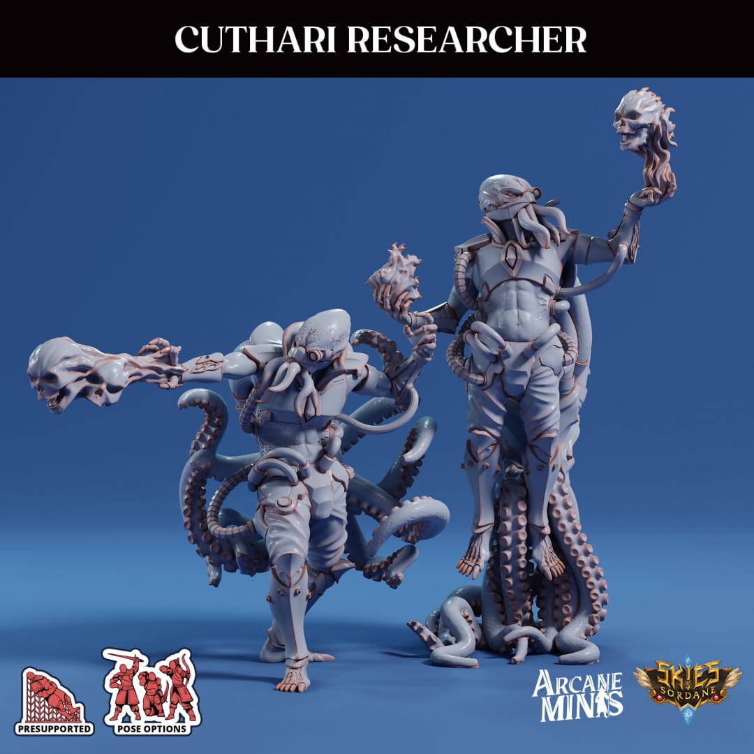 3D Printed Sordane Publishing Echoes of Madness - A Sordane Stories Cuthari Researcher 28 32mm D&D - 3D Printing Boss 