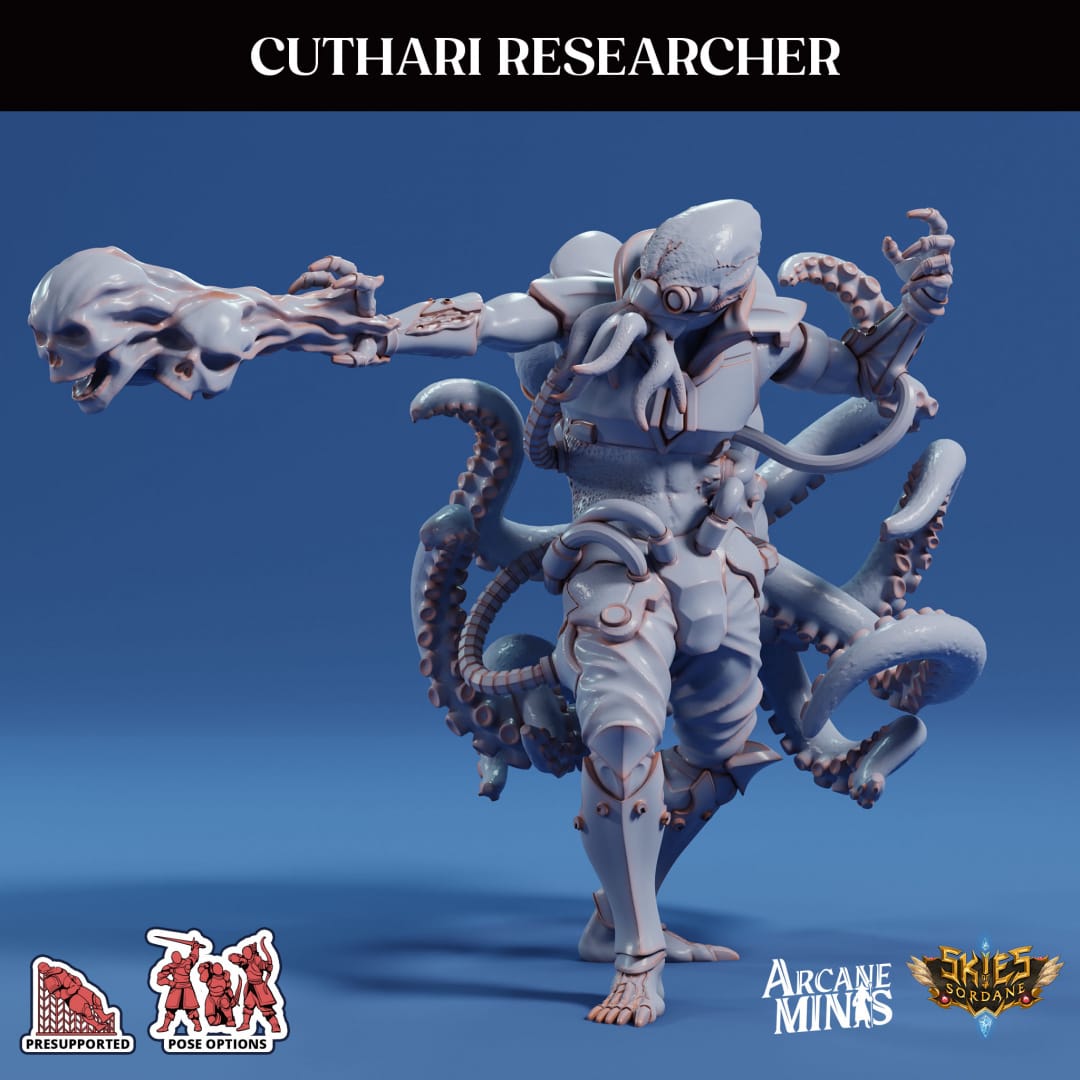3D Printed Sordane Publishing Echoes of Madness - A Sordane Stories Cuthari Researcher 28 32mm D&D - 3D Printing Boss 