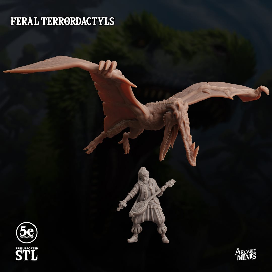 3D Printed Sordane Publishing Feral Terrordactyls 28 32mm D&D - 3D Printing Boss 