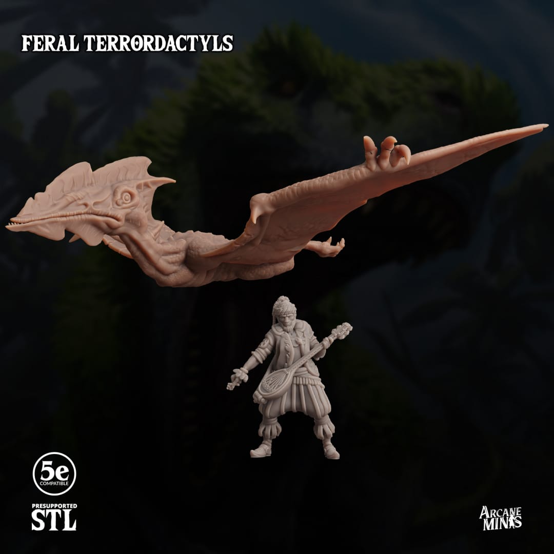 3D Printed Sordane Publishing Feral Terrordactyls 28 32mm D&D - 3D Printing Boss 