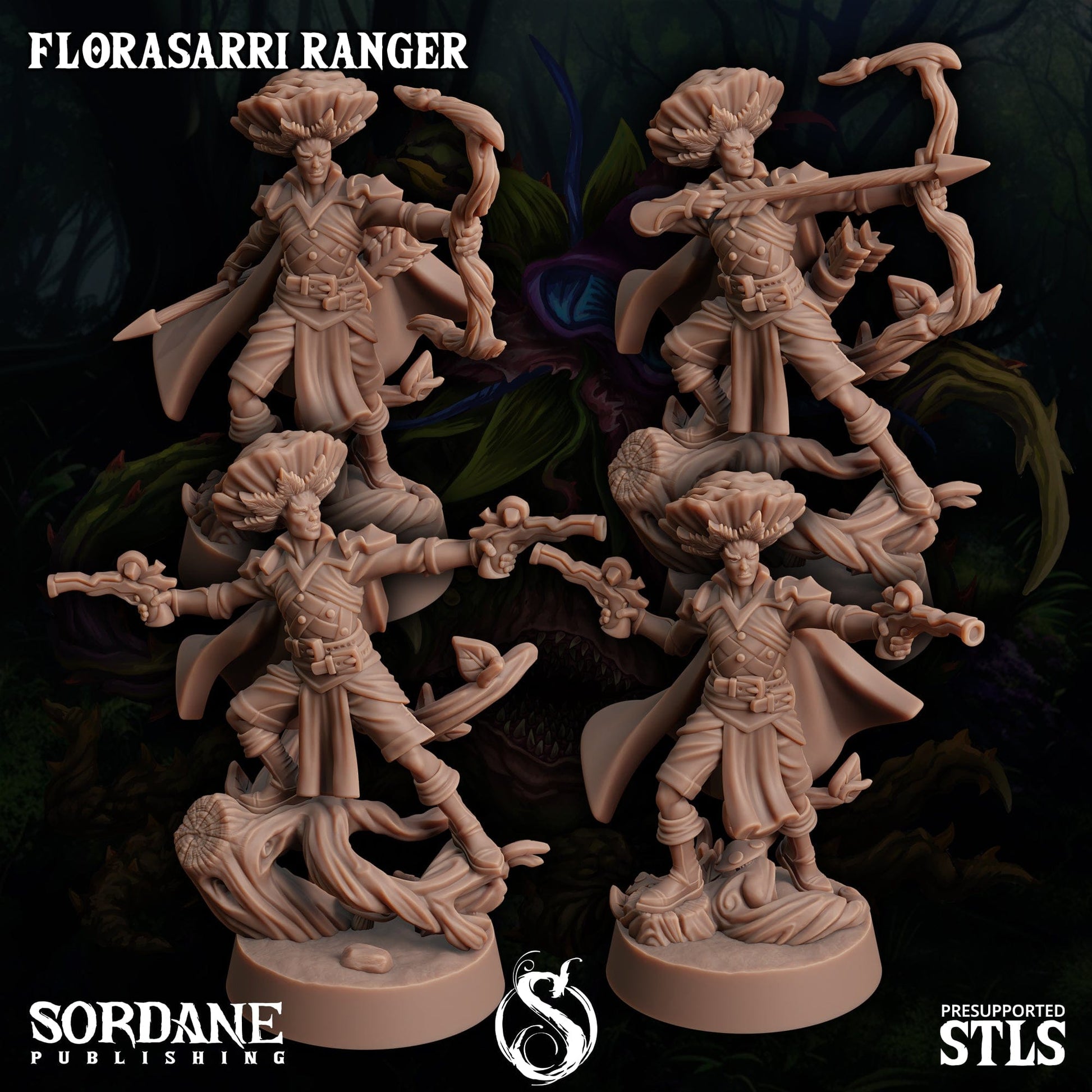 3D Printed Sordane Publishing Florasarri Ranger Cupid's Embrace Set 28 32mm D&D - 3D Printing Boss 