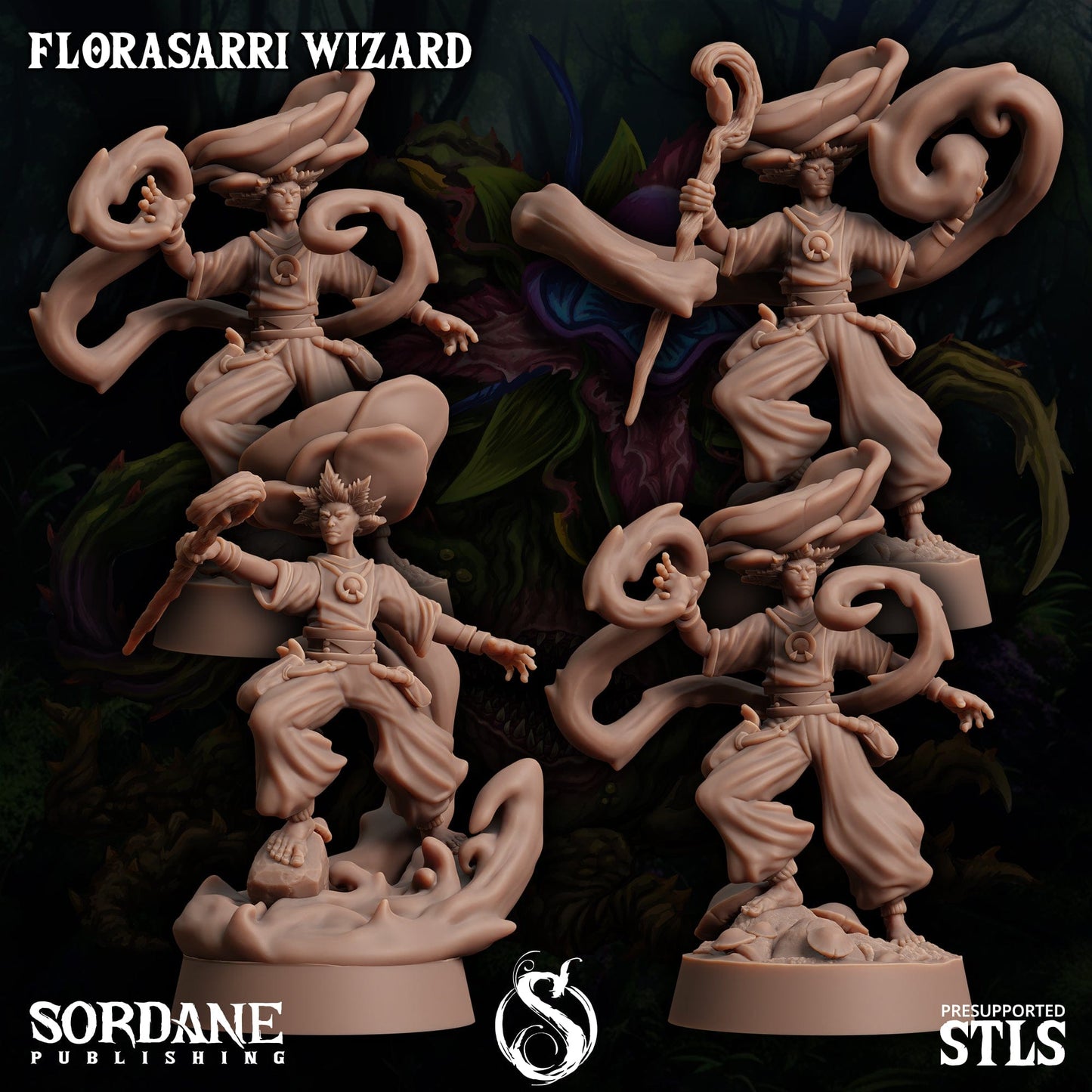 3D Printed Sordane Publishing Florasarri Wizard Cupid's Embrace Set 28 32mm D&D - 3D Printing Boss 