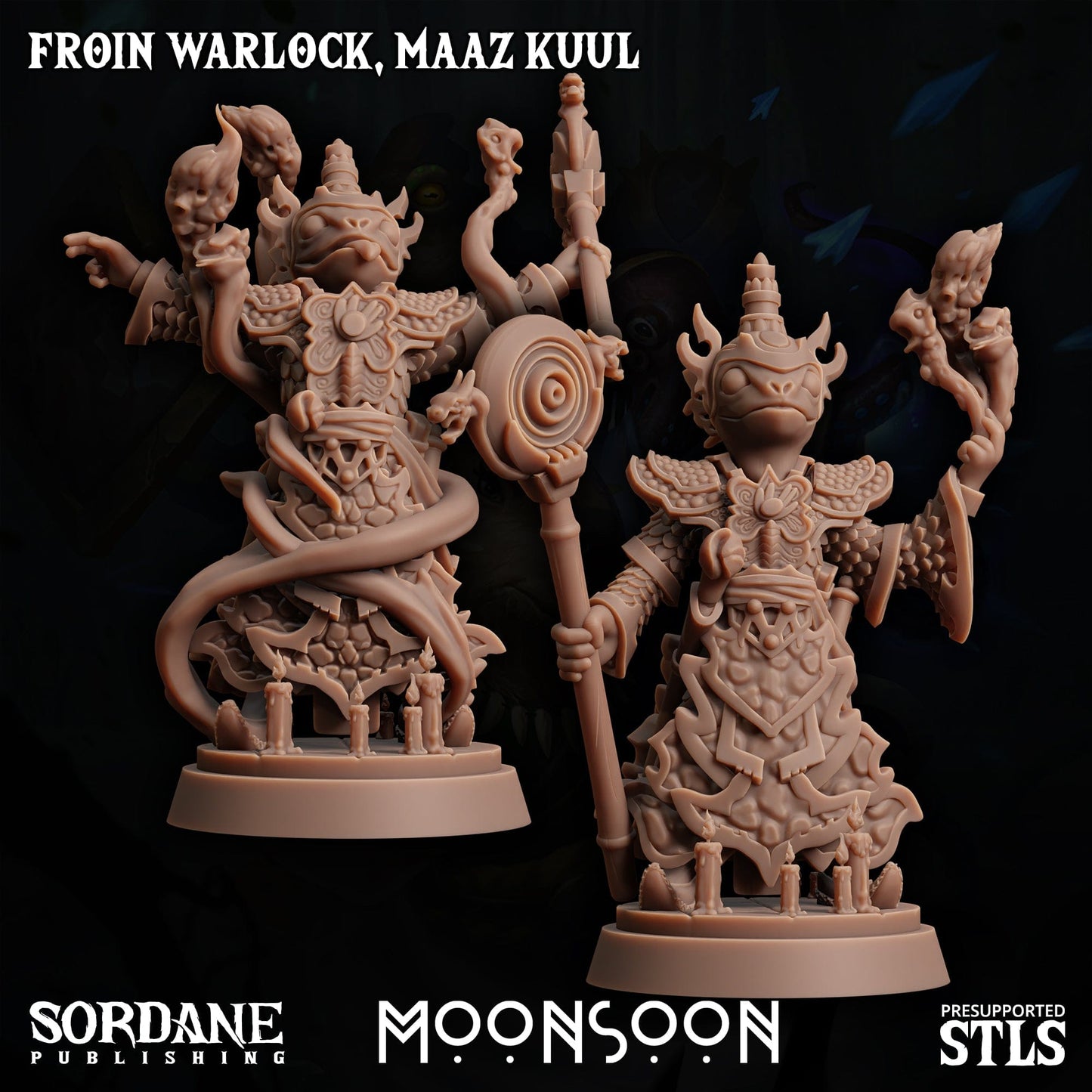 3D Printed Sordane Publishing Froin Warlock Maaz Kuul Moonsoon 28 32mm D&D - 3D Printing Boss 