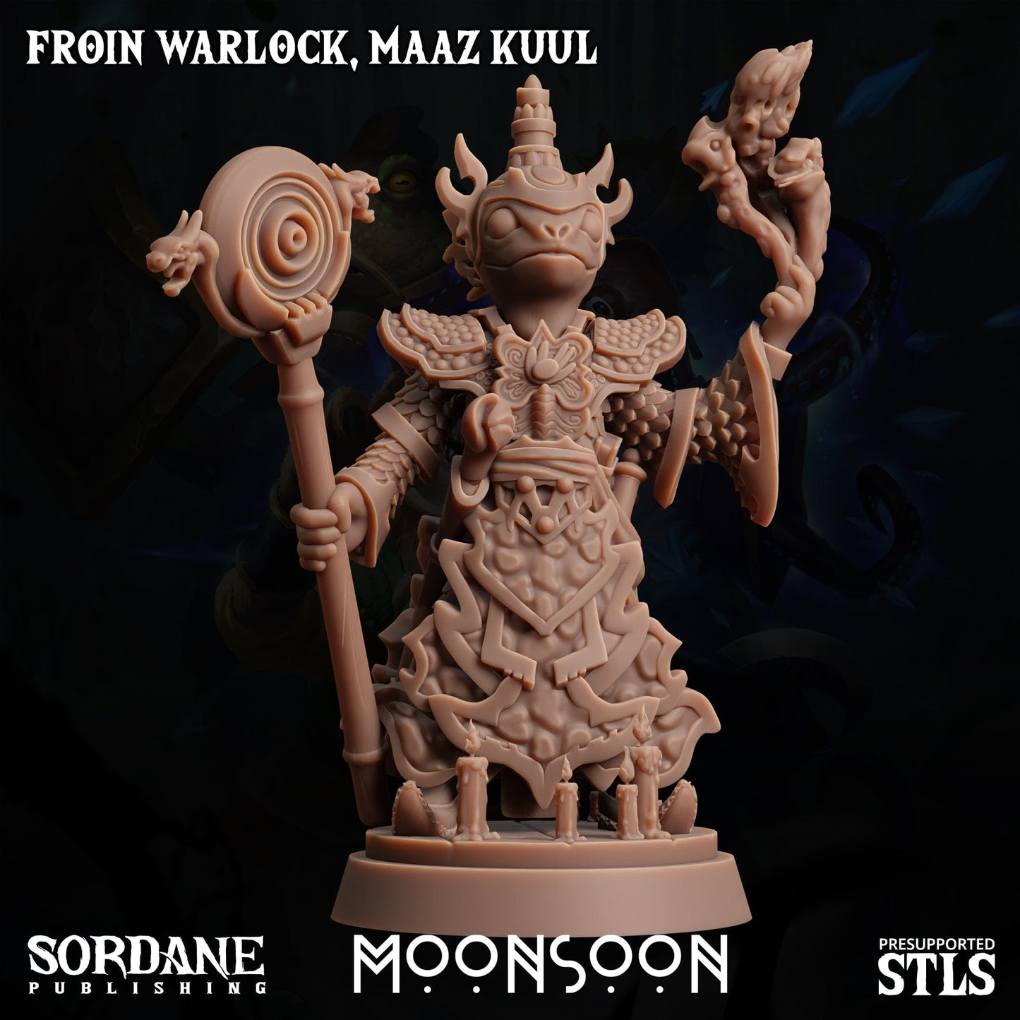 3D Printed Sordane Publishing Froin Warlock Maaz Kuul Moonsoon 28 32mm D&D - 3D Printing Boss 