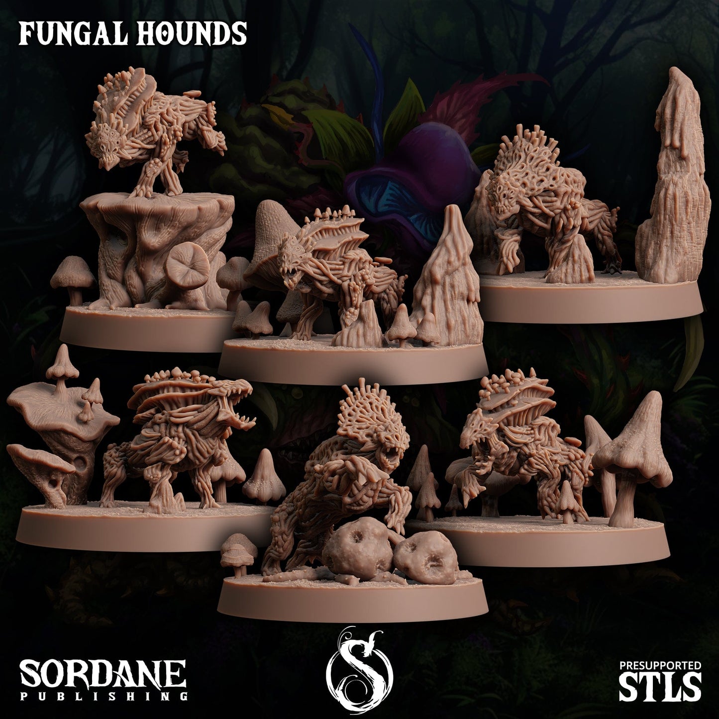 3D Printed Sordane Publishing Fungal Hound 28 32mm D&D - 3D Printing Boss 