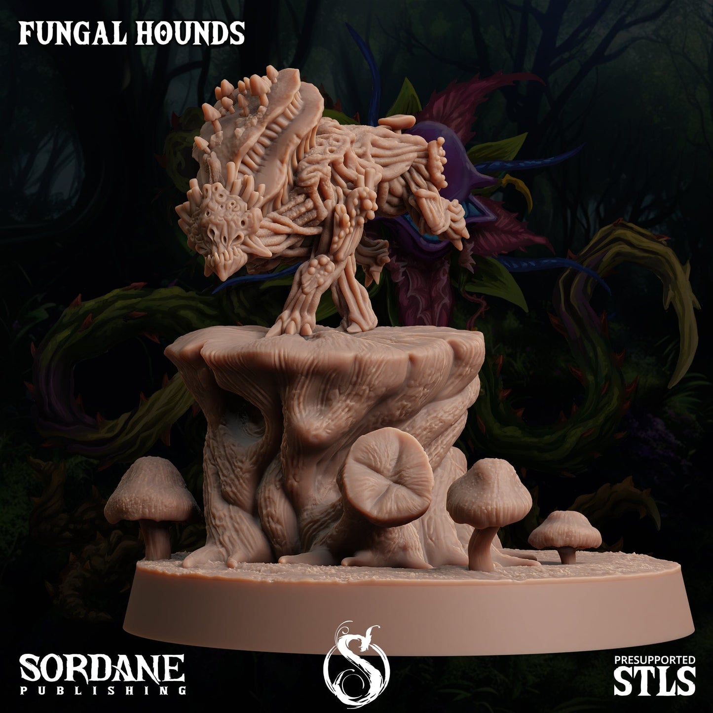 3D Printed Sordane Publishing Fungal Hound 28 32mm D&D - 3D Printing Boss 