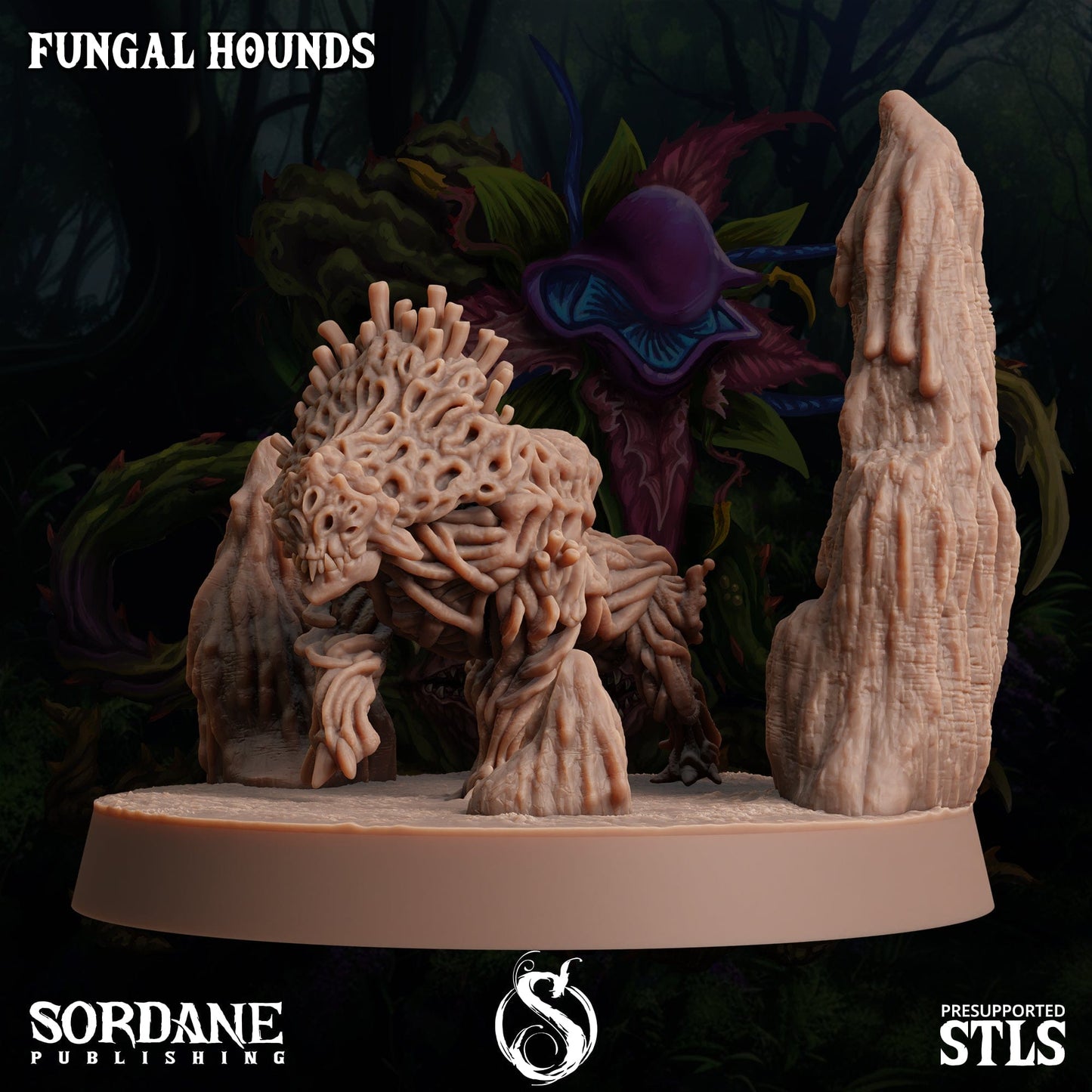 3D Printed Sordane Publishing Fungal Hound 28 32mm D&D - 3D Printing Boss 