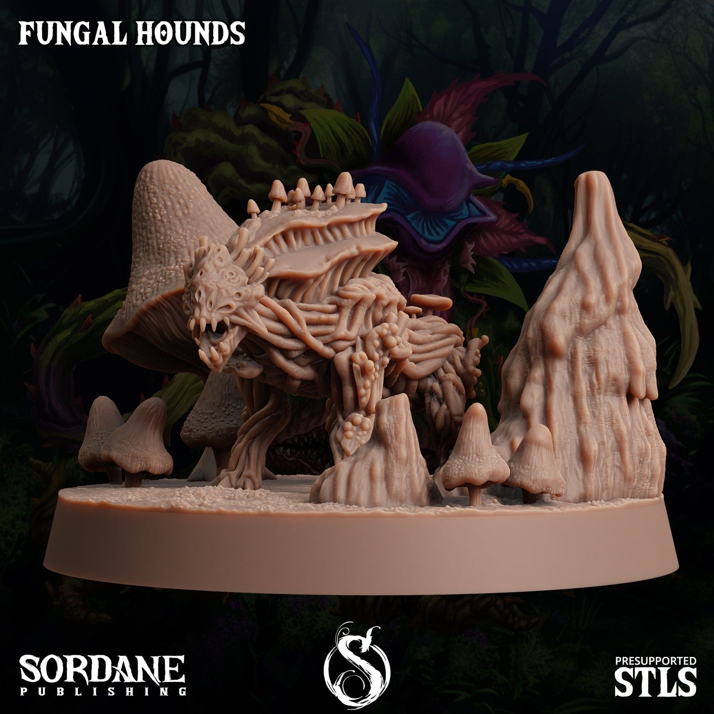 3D Printed Sordane Publishing Fungal Hound 28 32mm D&D - 3D Printing Boss 