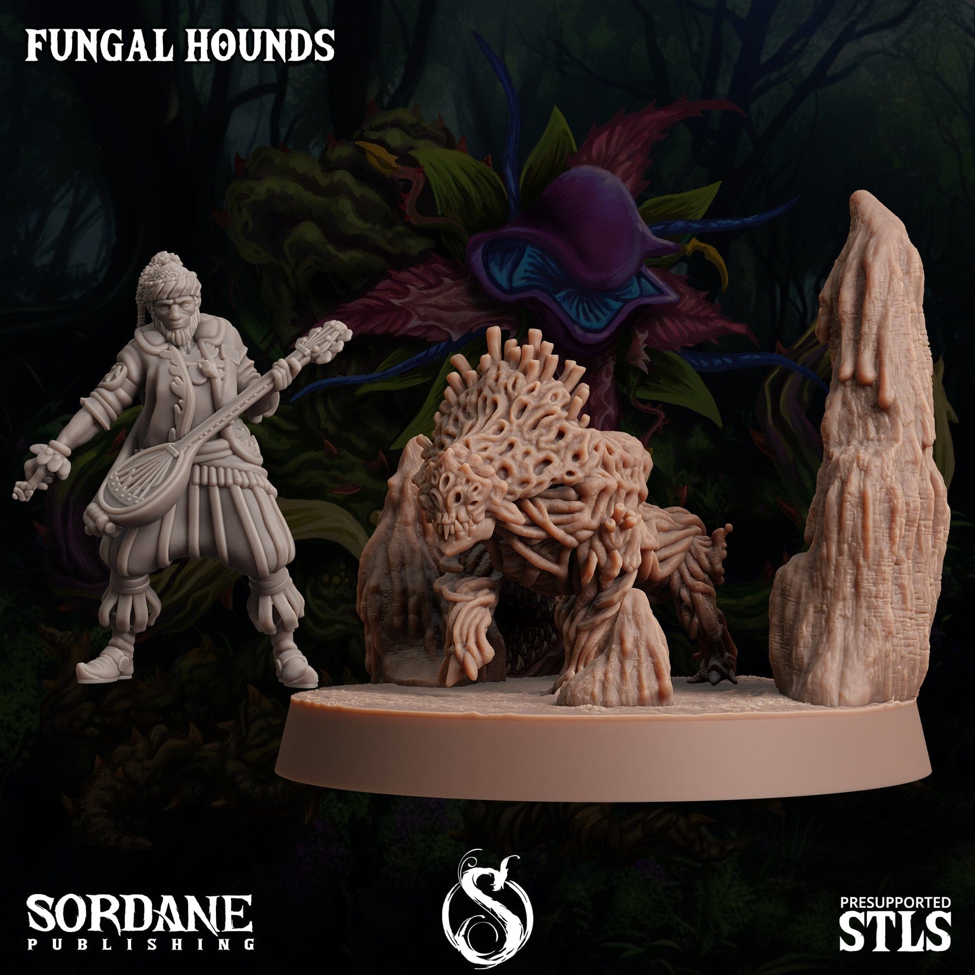 3D Printed Sordane Publishing Fungal Hound 28 32mm D&D - 3D Printing Boss 