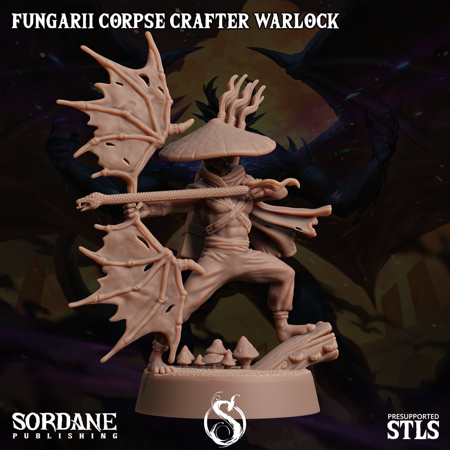 3D Printed Sordane Publishing Fungarii Corpse Crafter Warlock Monster Mayhem II 28 32mm D&D - 3D Printing Boss 