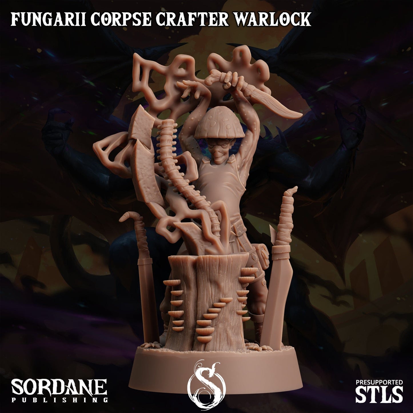 3D Printed Sordane Publishing Fungarii Corpse Crafter Warlock Monster Mayhem II 28 32mm D&D - 3D Printing Boss 