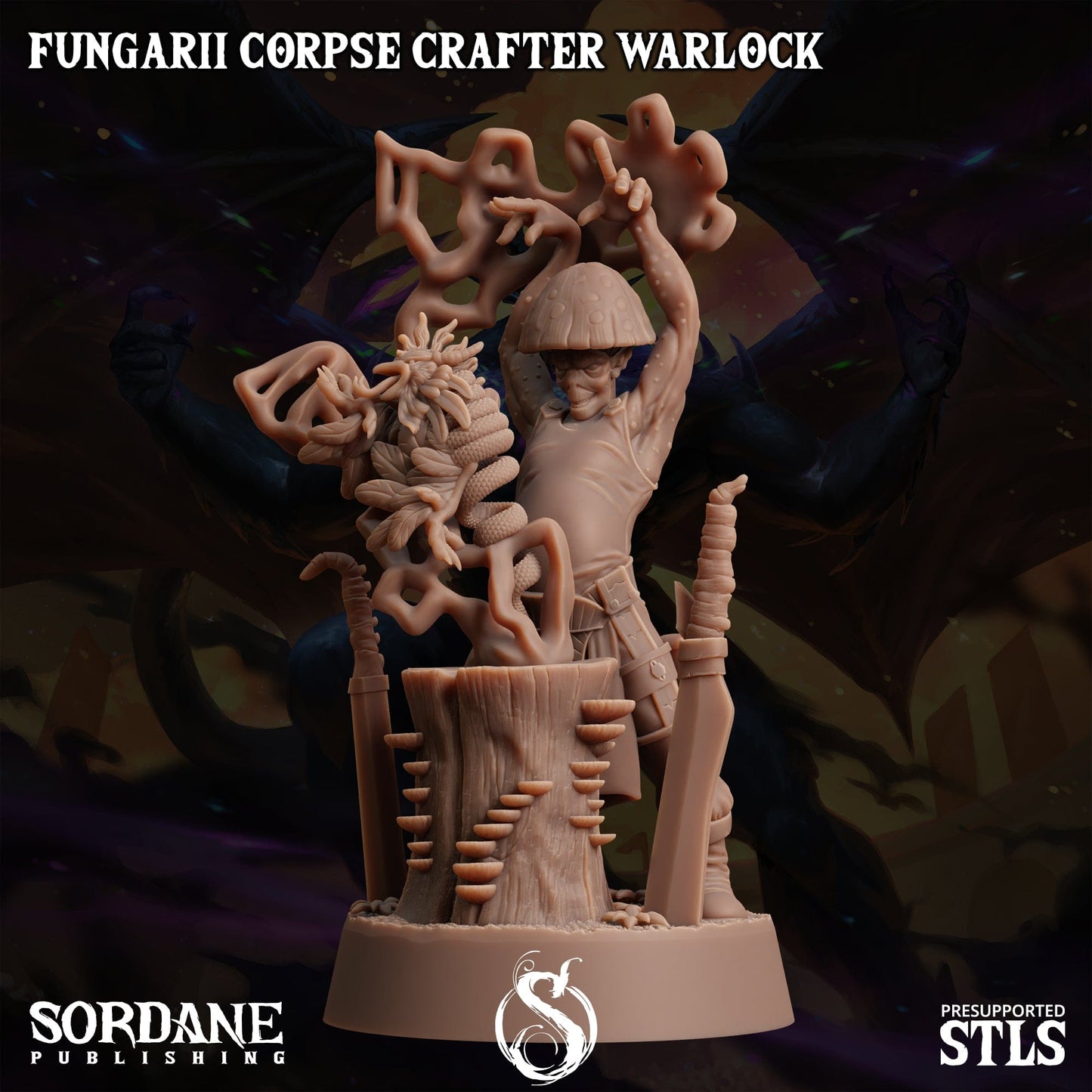 3D Printed Sordane Publishing Fungarii Corpse Crafter Warlock Monster Mayhem II 28 32mm D&D - 3D Printing Boss 