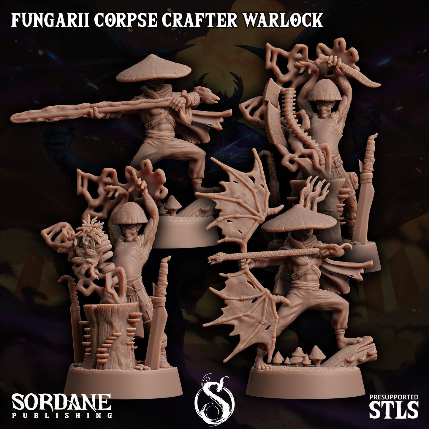 3D Printed Sordane Publishing Fungarii Corpse Crafter Warlock Monster Mayhem II 28 32mm D&D - 3D Printing Boss 