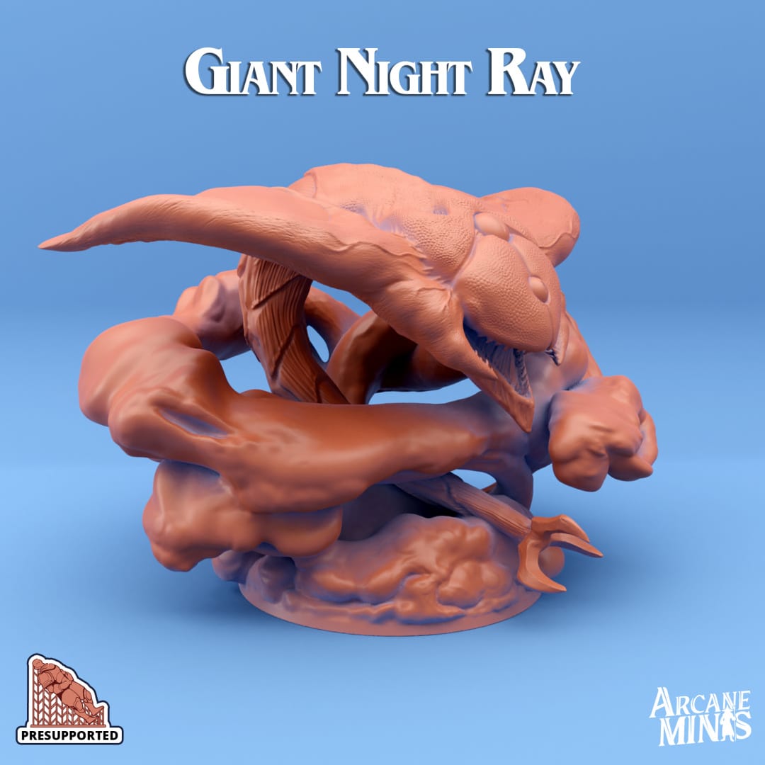 3D Printed Sordane Publishing Giant Night Rays 28 32mm D&D - 3D Printing Boss 
