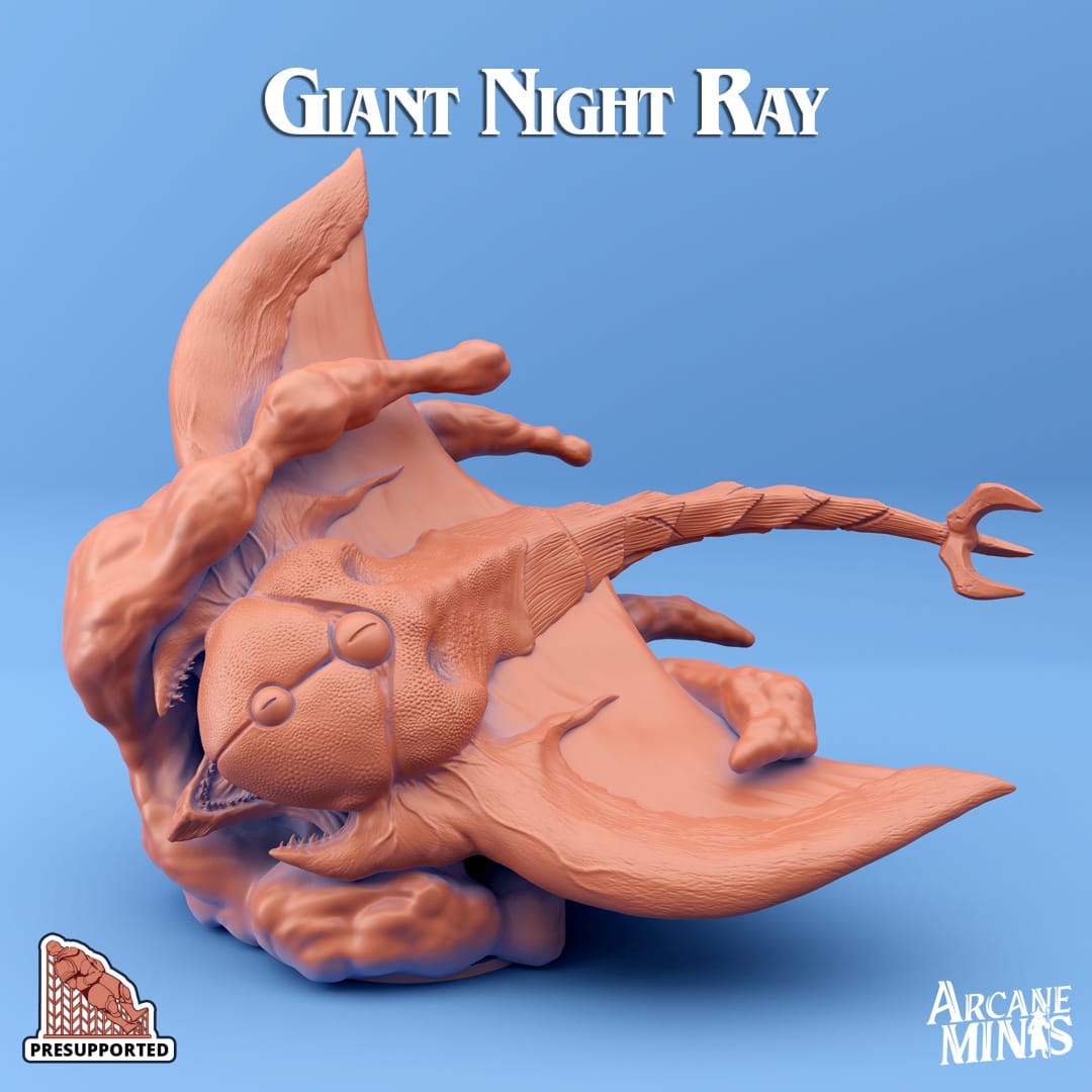 3D Printed Sordane Publishing Giant Night Rays 28 32mm D&D - 3D Printing Boss 