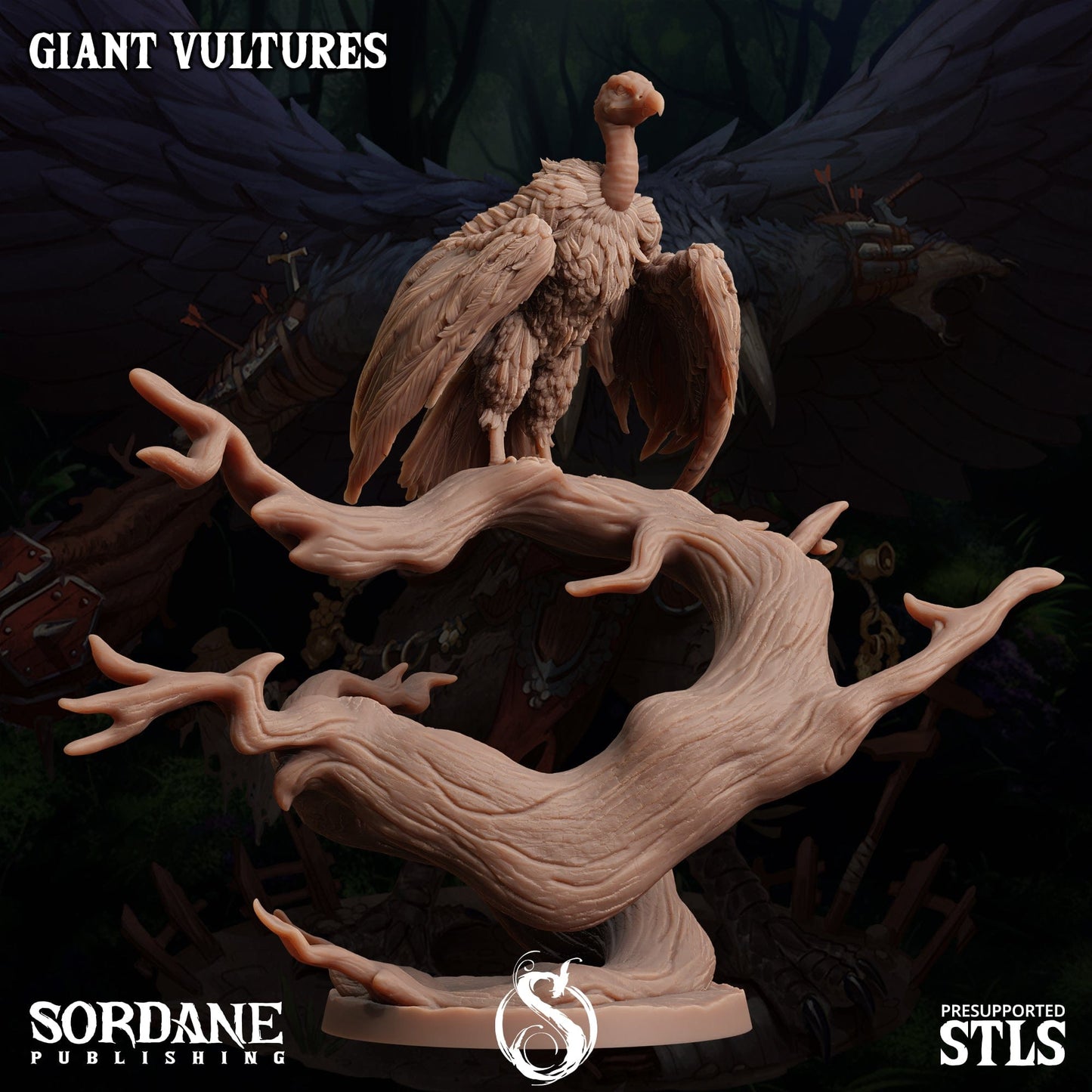 3D Printed Sordane Publishing Giant Vultures Set Burrows Below 28 32mm D&D - 3D Printing Boss 