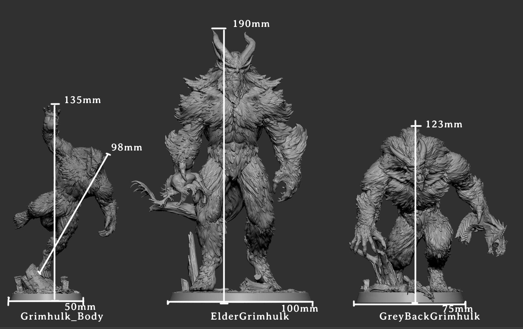 3D Printed Sordane Publishing Grimhulk Set 28mm 32mm D&D - 3D Printing Boss 