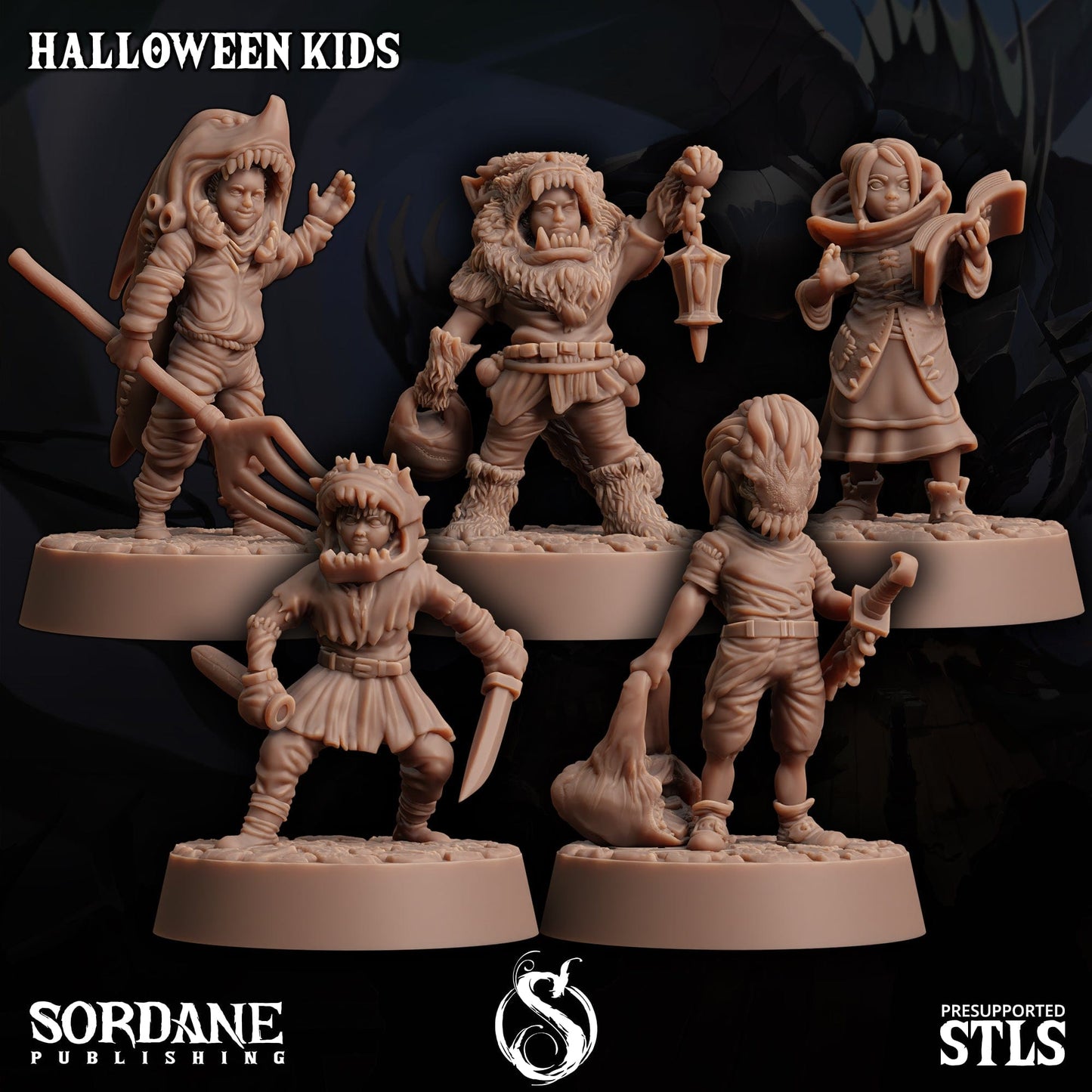 3D Printed Sordane Publishing Halloween Kids 28 32mm D&D - 3D Printing Boss 