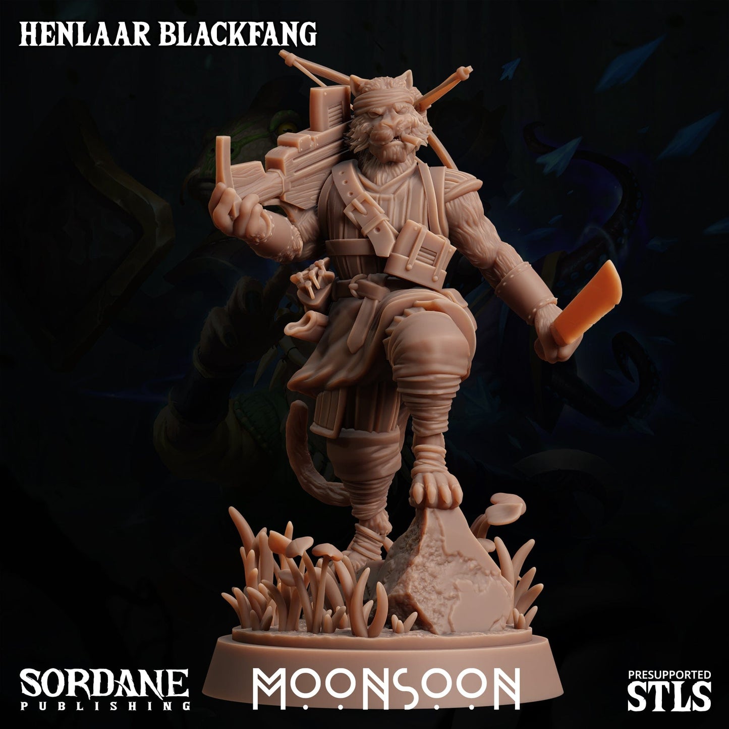 3D Printed Sordane Publishing  Henlaar Blackfang Moonsoon 28 32mm D&D - 3D Printing Boss 
