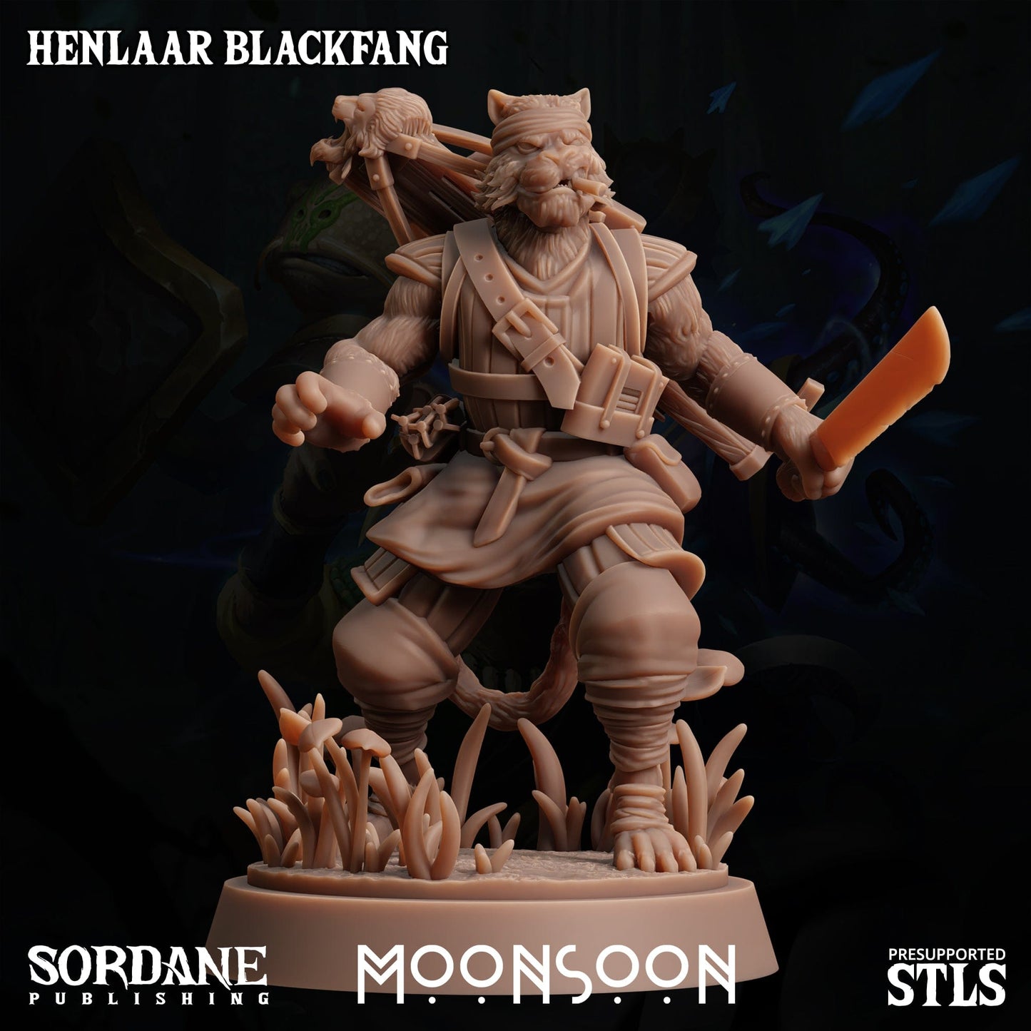 3D Printed Sordane Publishing  Henlaar Blackfang Moonsoon 28 32mm D&D - 3D Printing Boss 
