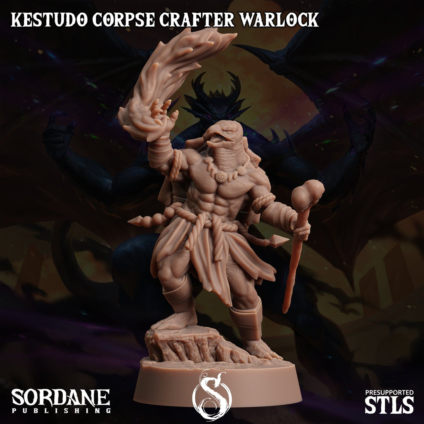3D Printed Sordane Publishing Kestudo Corpse Crafter Warlock Monster Mayhem II 28 32mm D&D - 3D Printing Boss 