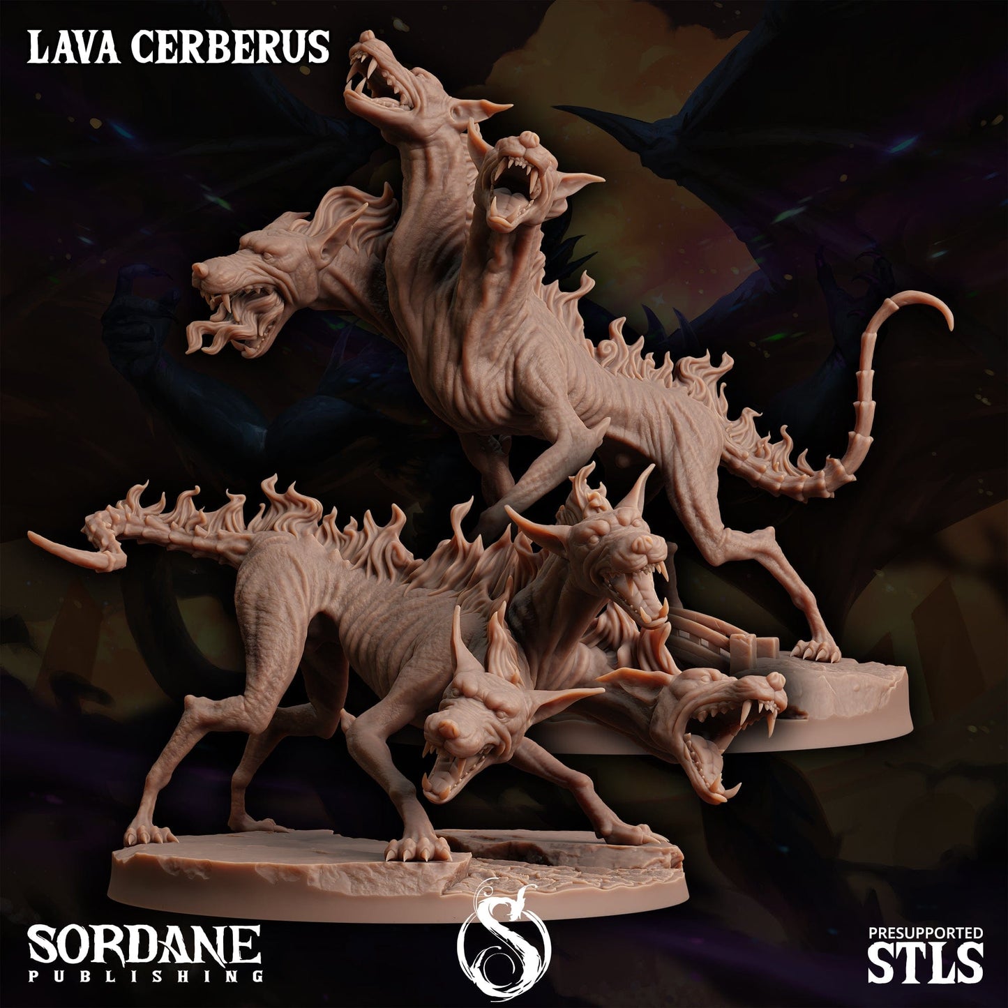 3D Printed Sordane Publishing Lava Cerberus Monster Mayhem II 28 32mm D&D - 3D Printing Boss 