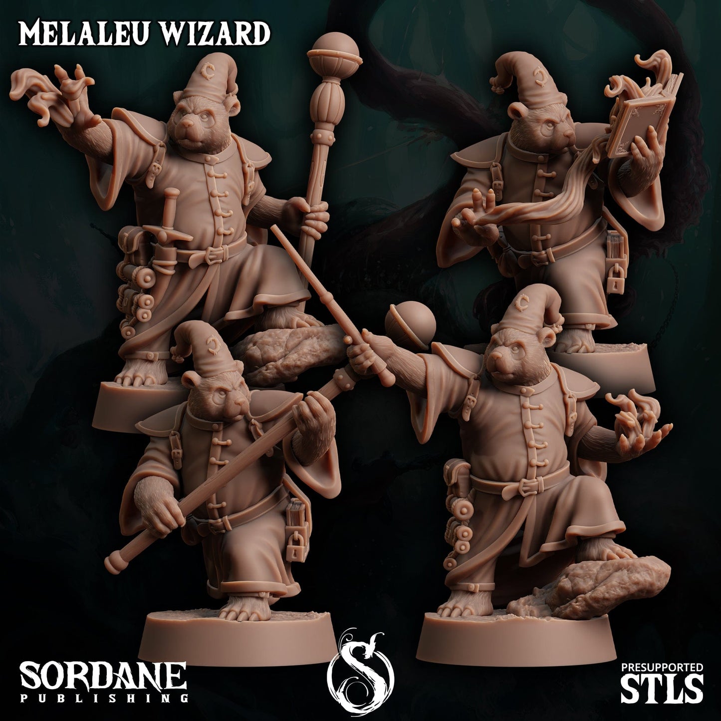 3D Printed Sordane Publishing Melaleu Wizard 28 32mm D&D - 3D Printing Boss 