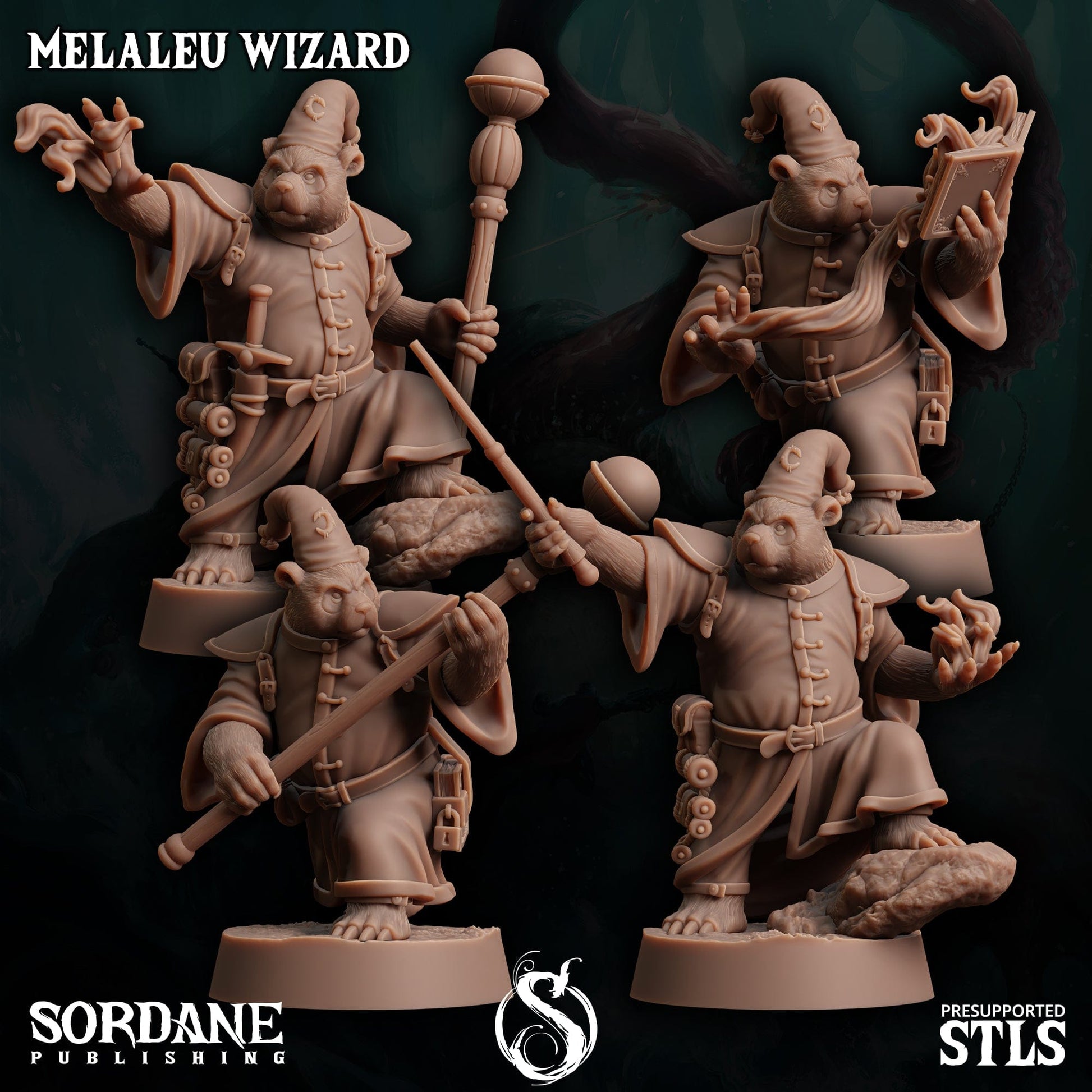 3D Printed Sordane Publishing Melaleu Wizard 28 32mm D&D - 3D Printing Boss 