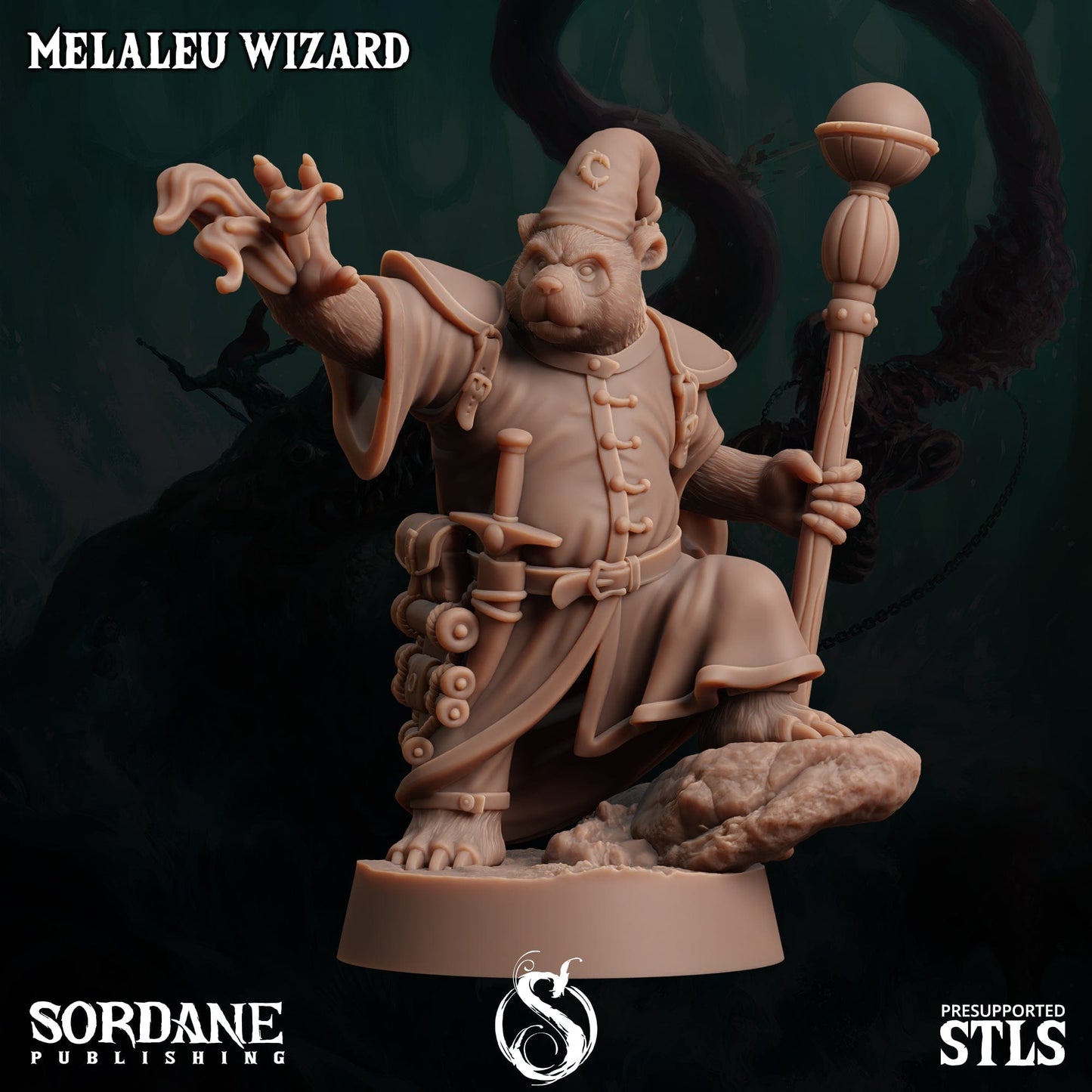 3D Printed Sordane Publishing Melaleu Wizard 28 32mm D&D - 3D Printing Boss 