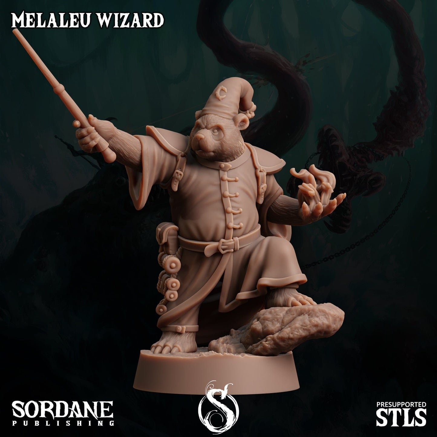 3D Printed Sordane Publishing Melaleu Wizard 28 32mm D&D - 3D Printing Boss 