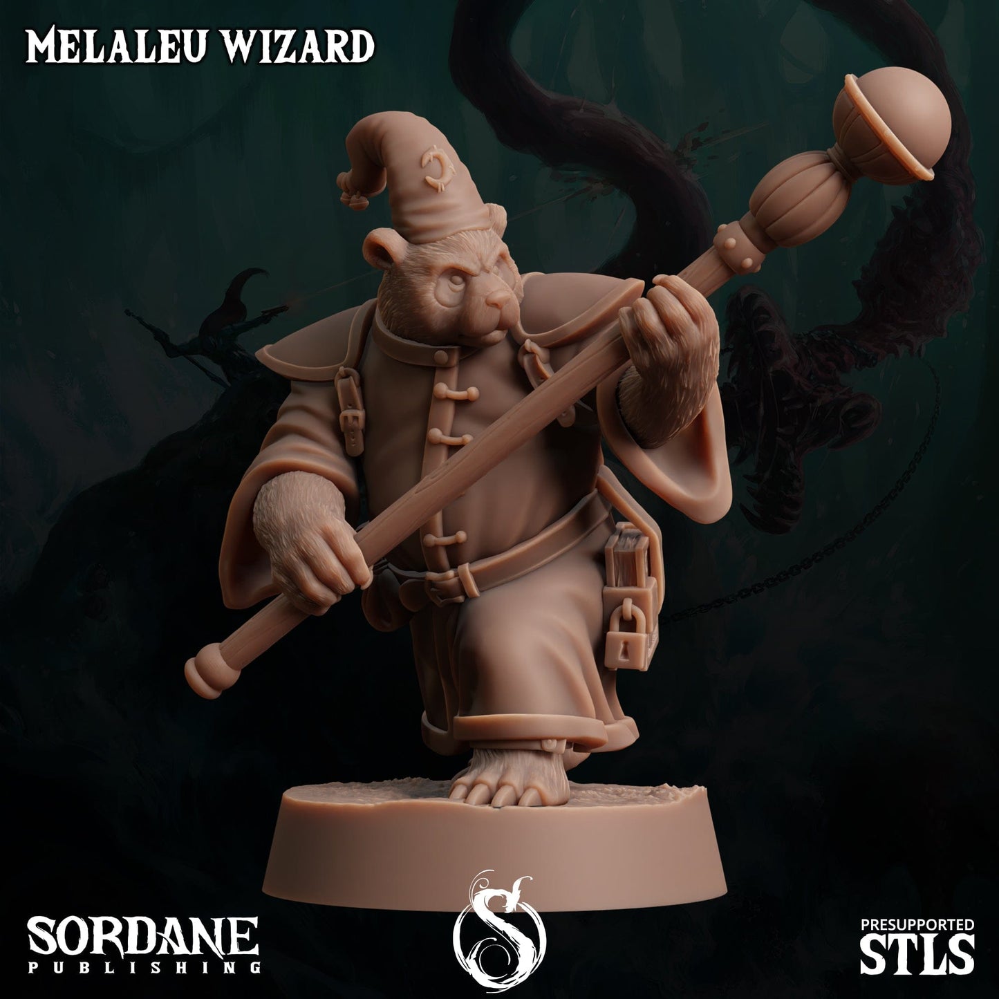 3D Printed Sordane Publishing Melaleu Wizard 28 32mm D&D - 3D Printing Boss 