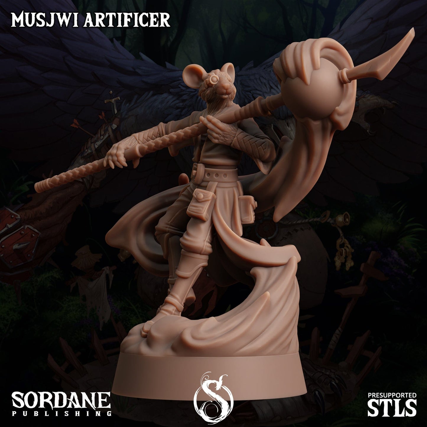 3D Printed Sordane Publishing Musjwi Artificer Burrows Below 28 32mm D&D - 3D Printing Boss 