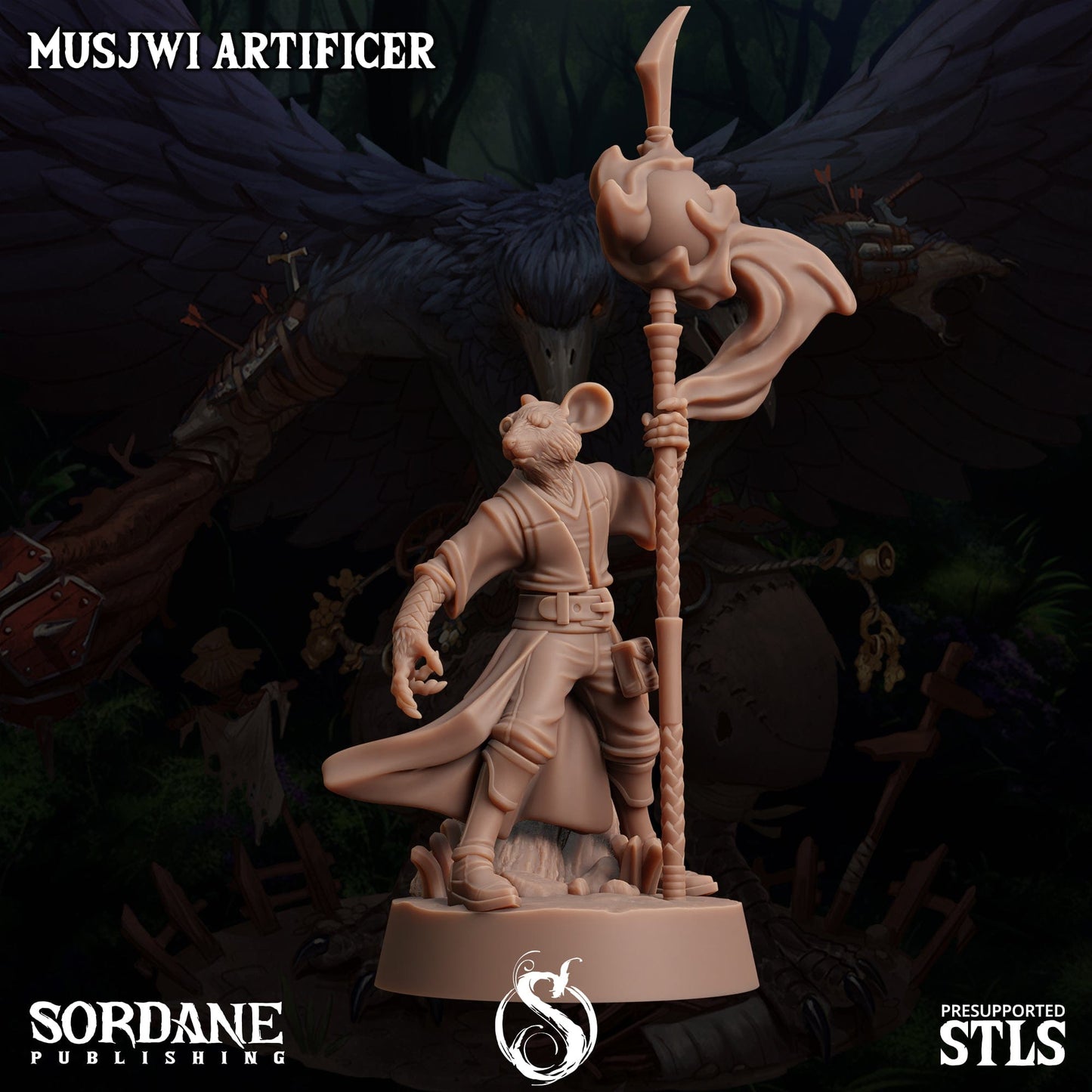 3D Printed Sordane Publishing Musjwi Artificer Burrows Below 28 32mm D&D - 3D Printing Boss 