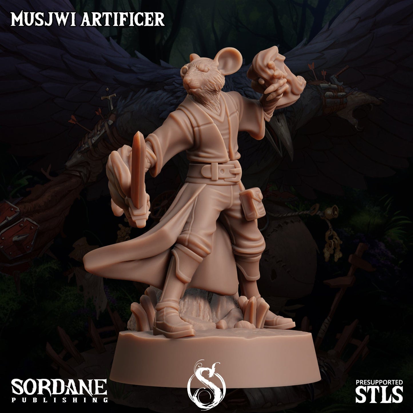 3D Printed Sordane Publishing Musjwi Artificer Burrows Below 28 32mm D&D - 3D Printing Boss 