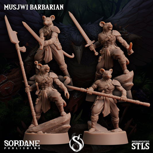 3D Printed Sordane Publishing Musjwi Barbarian Burrows Below 28 32mm D&D - 3D Printing Boss 