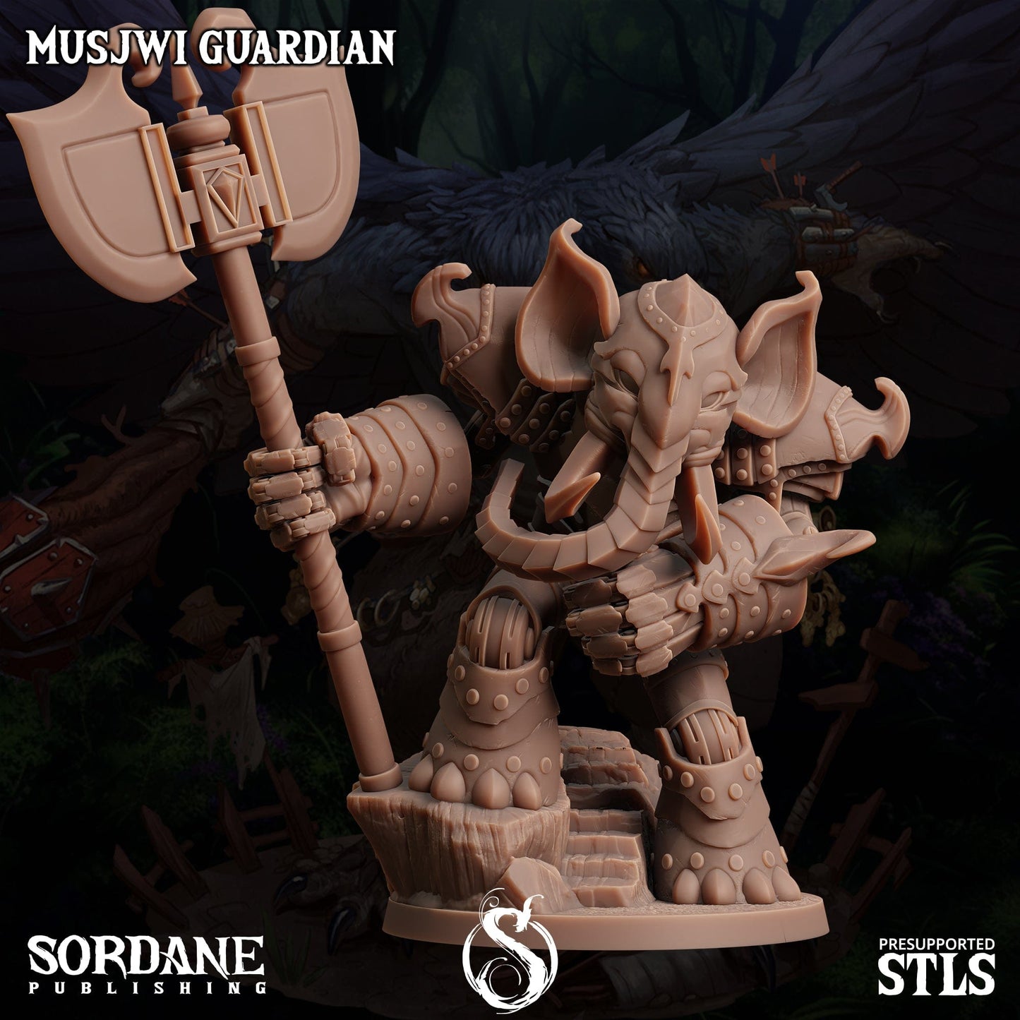 3D Printed Sordane Publishing Musjwi Guardian Burrows Below 28 32mm D&D - 3D Printing Boss 