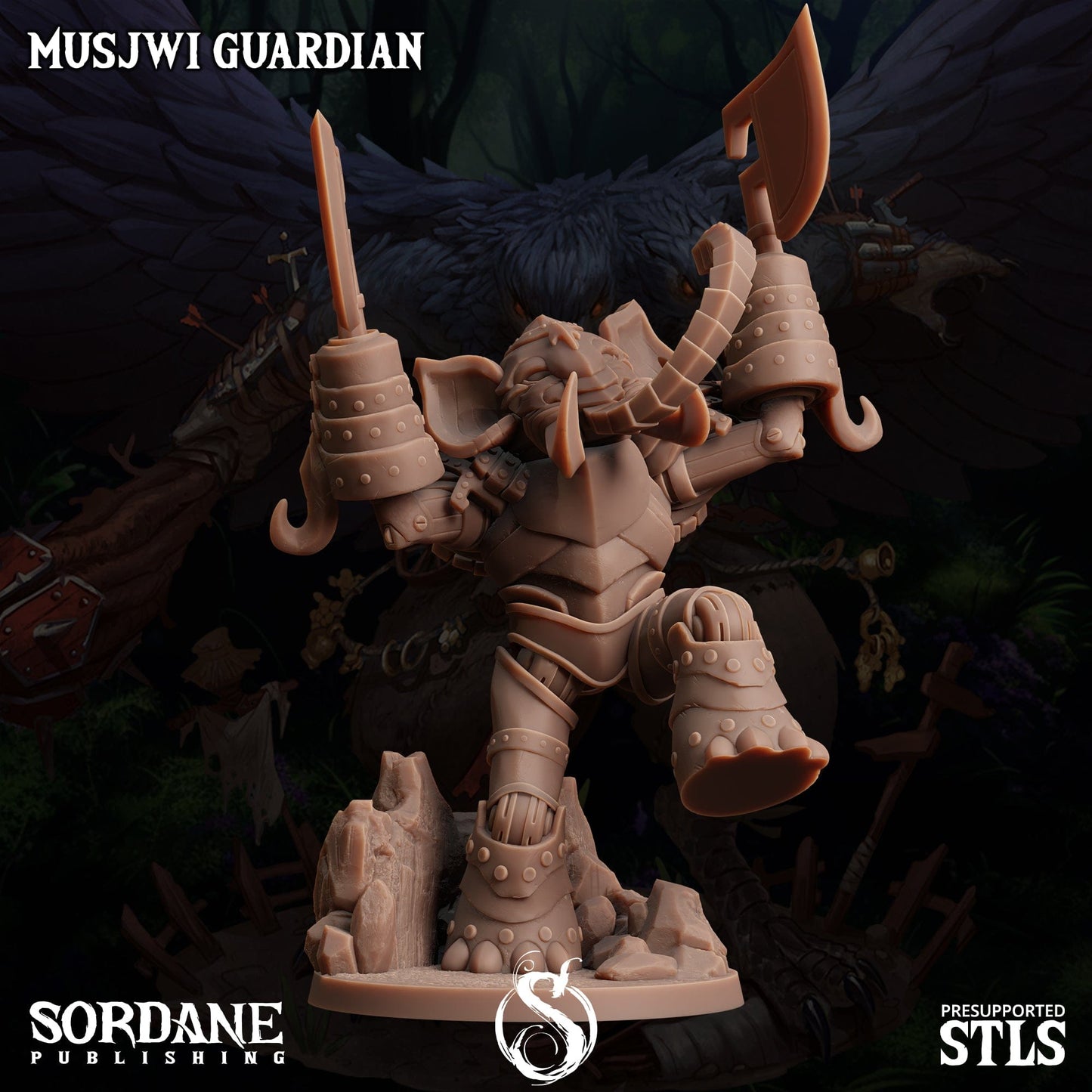 3D Printed Sordane Publishing Musjwi Guardian Burrows Below 28 32mm D&D - 3D Printing Boss 