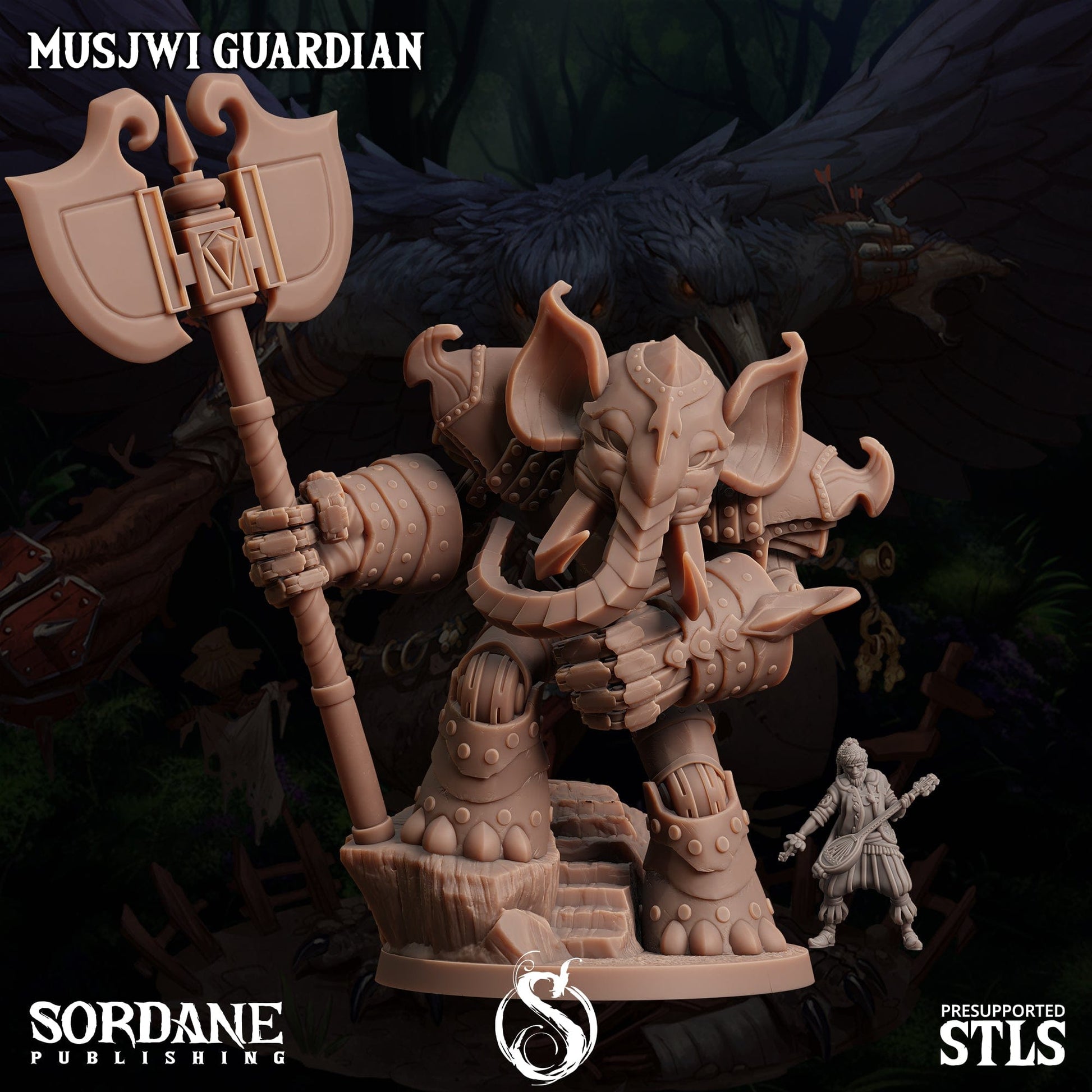 3D Printed Sordane Publishing Musjwi Guardian Burrows Below 28 32mm D&D - 3D Printing Boss 