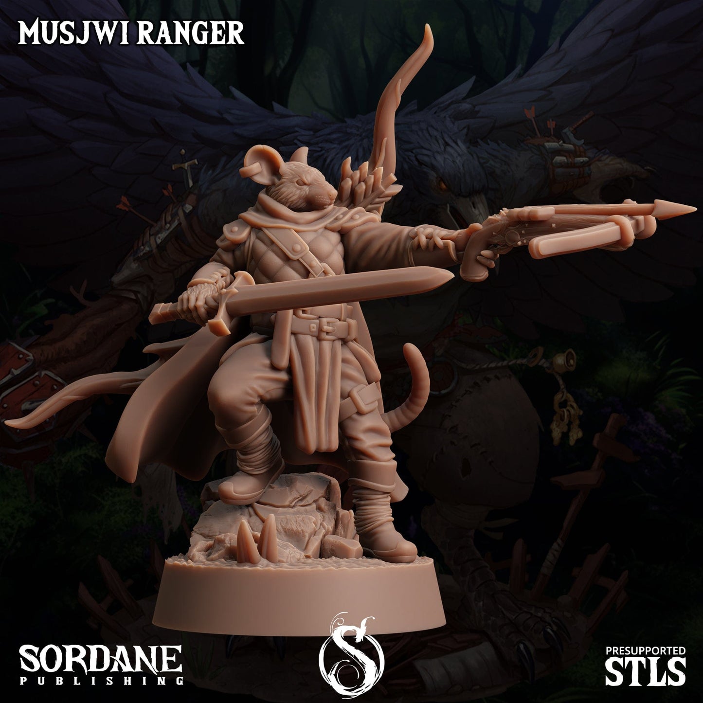 3D Printed Sordane Publishing Musjwi Ranger Burrows Below 28 32mm D&D - 3D Printing Boss 
