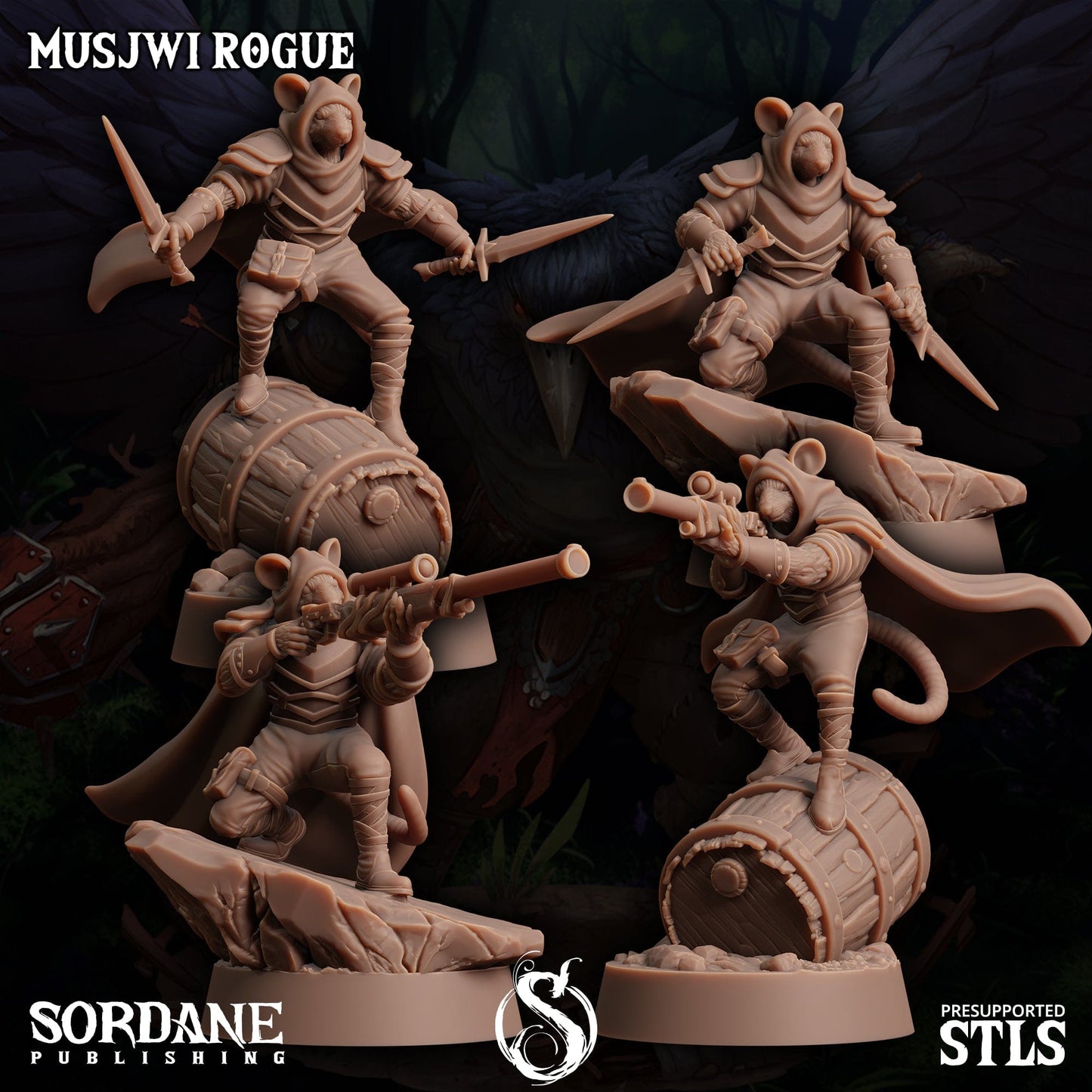 3D Printed Sordane Publishing Musjwi Rogue Burrows Below 28 32mm D&D - 3D Printing Boss 