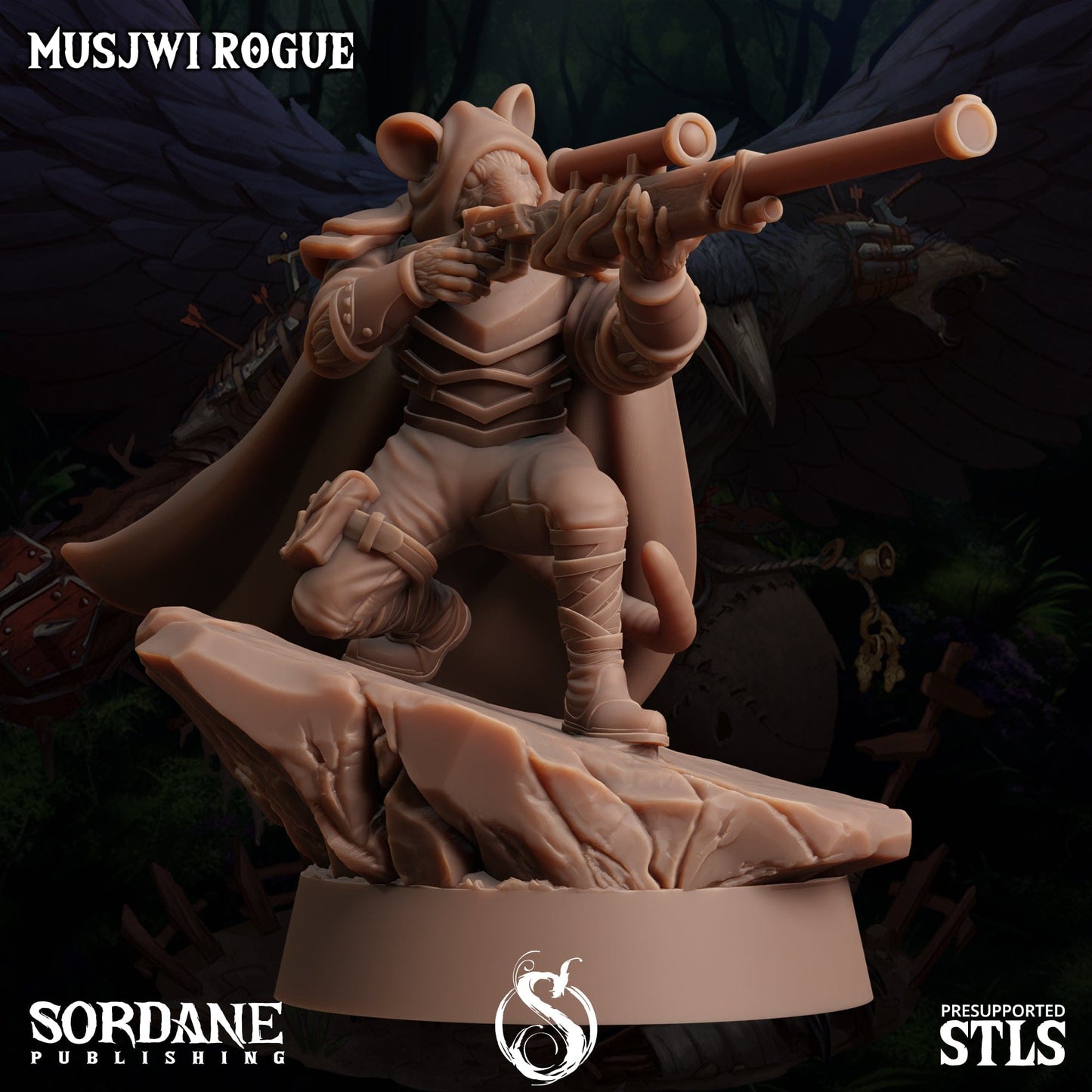 3D Printed Sordane Publishing Musjwi Rogue Burrows Below 28 32mm D&D - 3D Printing Boss 