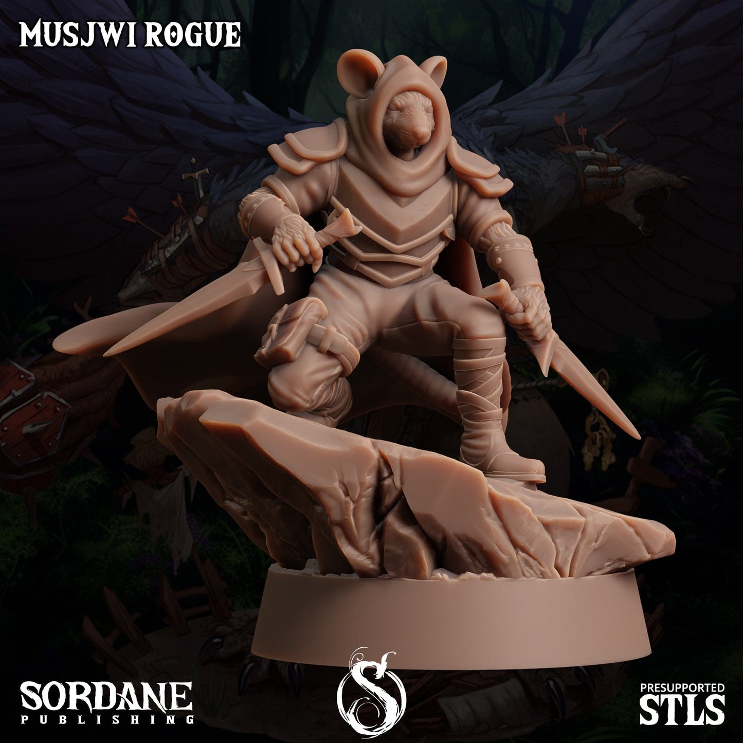 3D Printed Sordane Publishing Musjwi Rogue Burrows Below 28 32mm D&D - 3D Printing Boss 