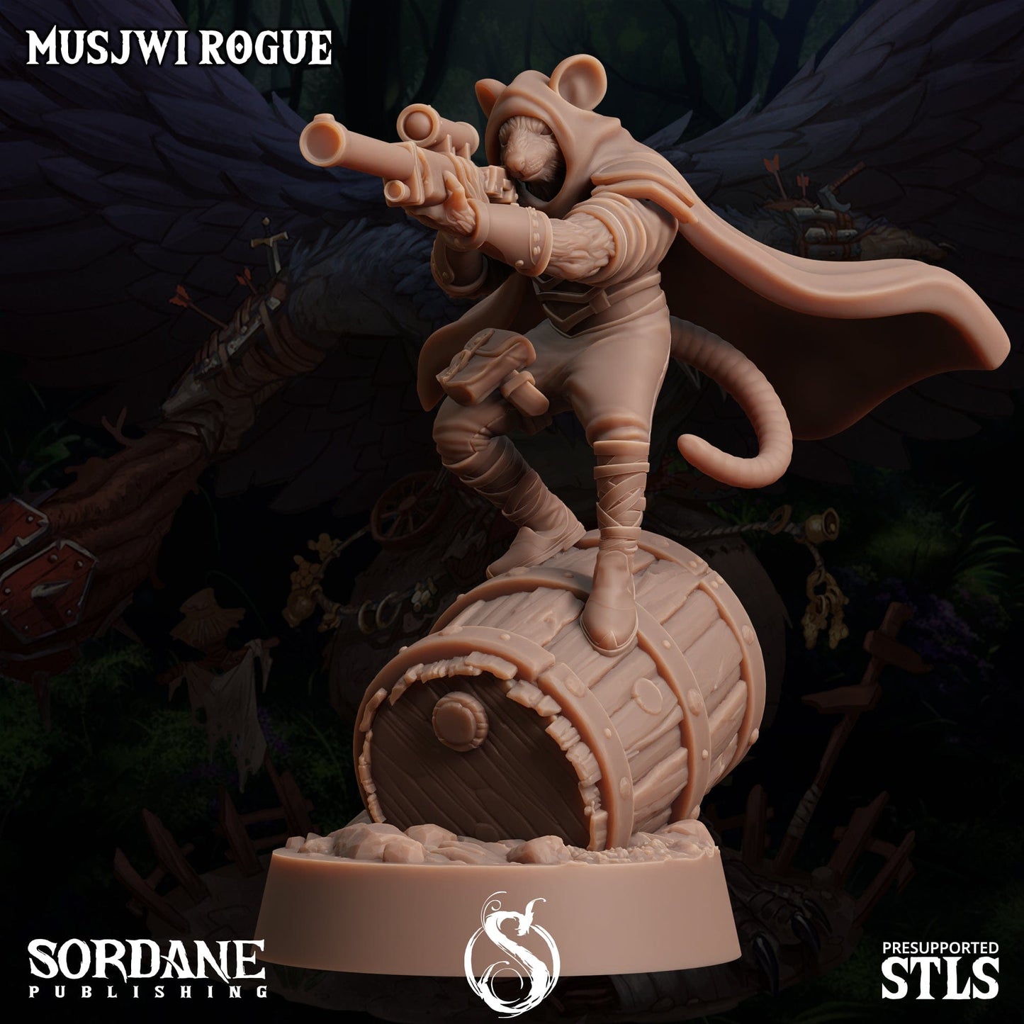 3D Printed Sordane Publishing Musjwi Rogue Burrows Below 28 32mm D&D - 3D Printing Boss 