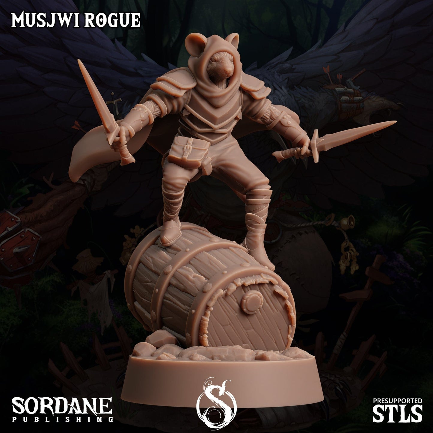 3D Printed Sordane Publishing Musjwi Rogue Burrows Below 28 32mm D&D - 3D Printing Boss 