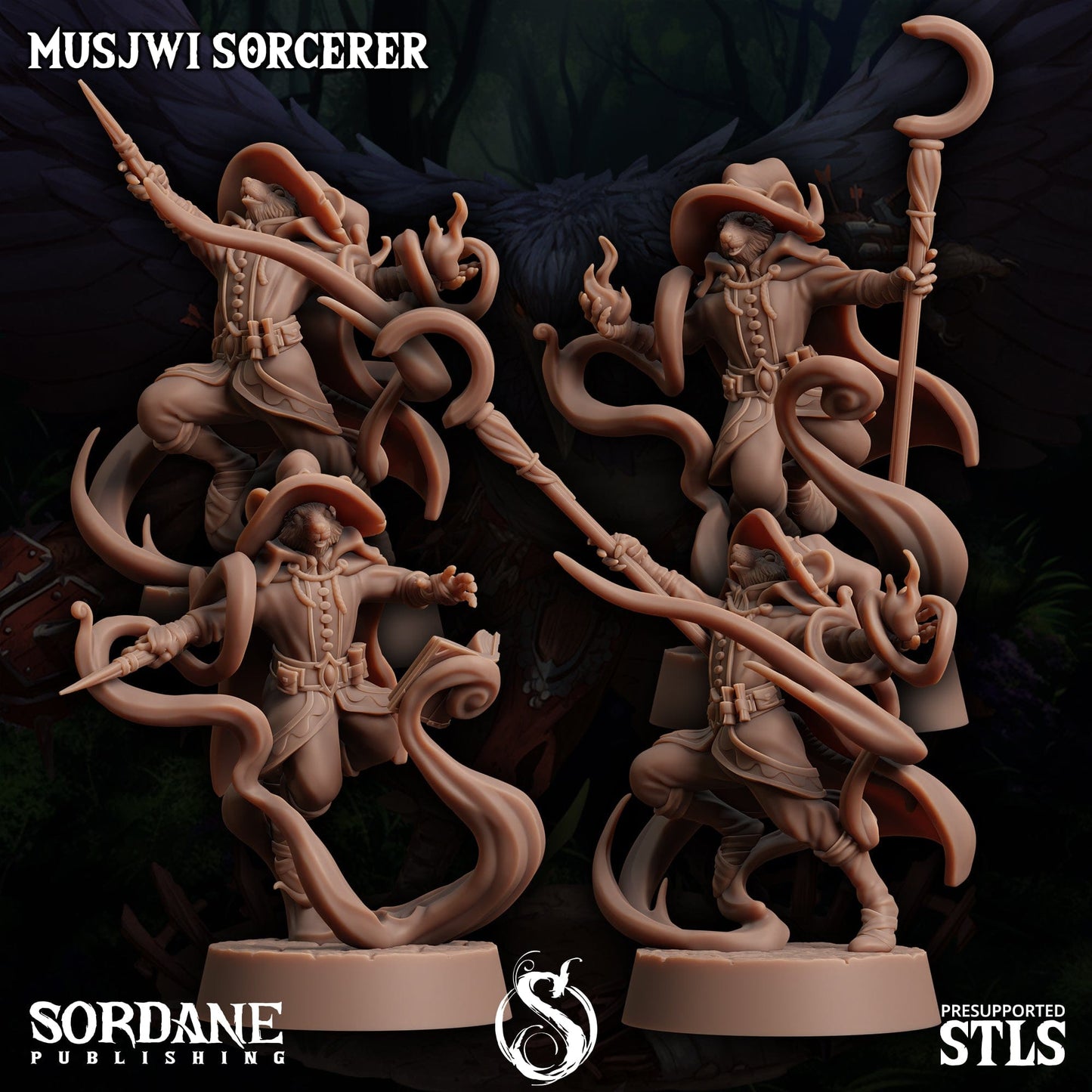 3D Printed Sordane Publishing Musjwi Sorcerer Burrows Below 28 32mm D&D - 3D Printing Boss 