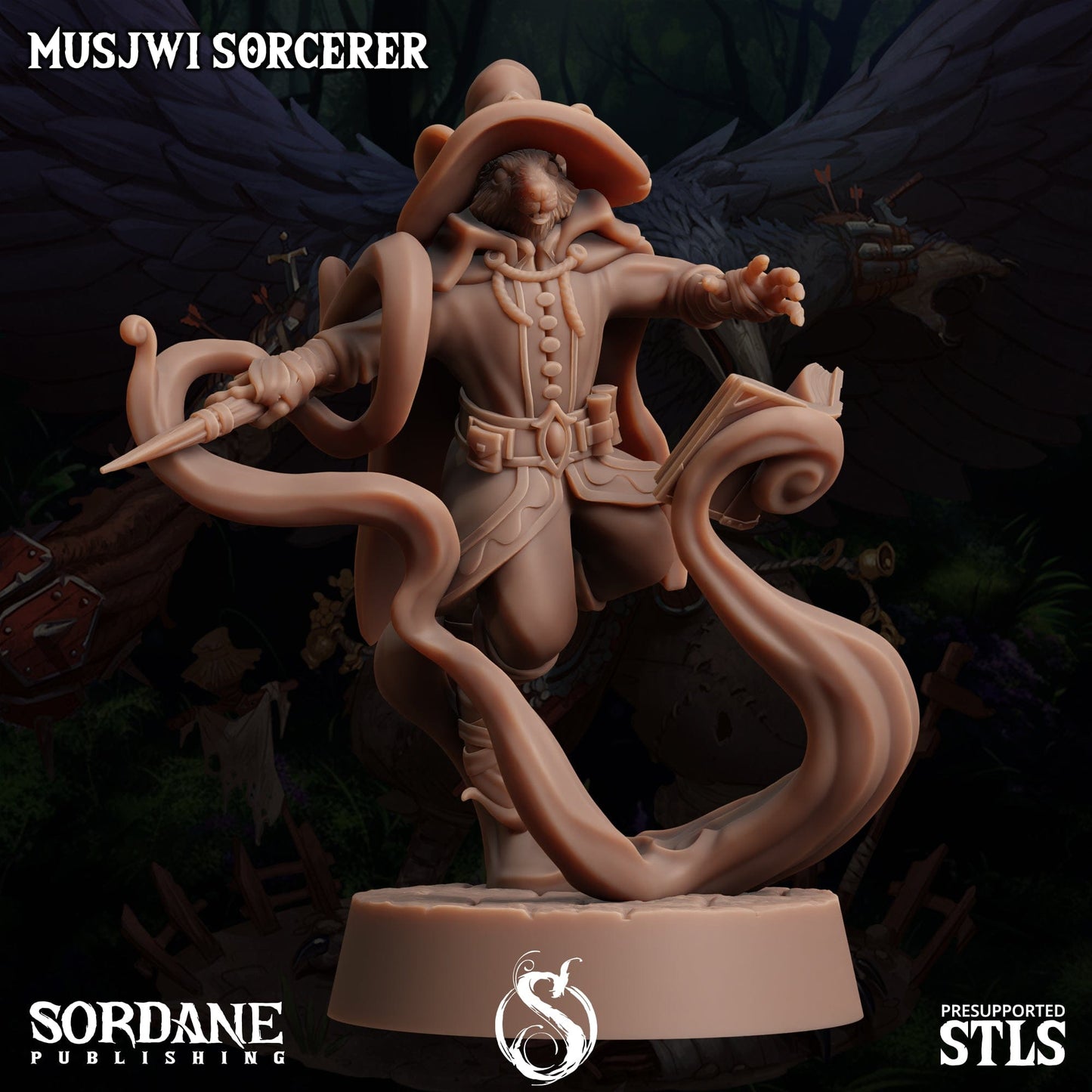 3D Printed Sordane Publishing Musjwi Sorcerer Burrows Below 28 32mm D&D - 3D Printing Boss 