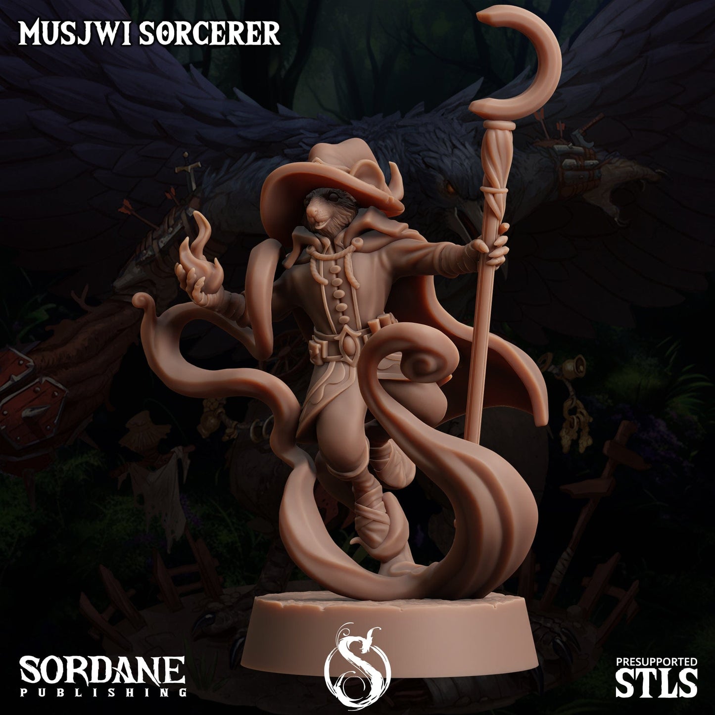 3D Printed Sordane Publishing Musjwi Sorcerer Burrows Below 28 32mm D&D - 3D Printing Boss 
