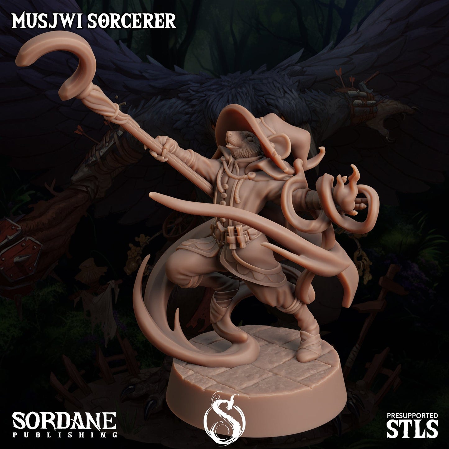 3D Printed Sordane Publishing Musjwi Sorcerer Burrows Below 28 32mm D&D - 3D Printing Boss 
